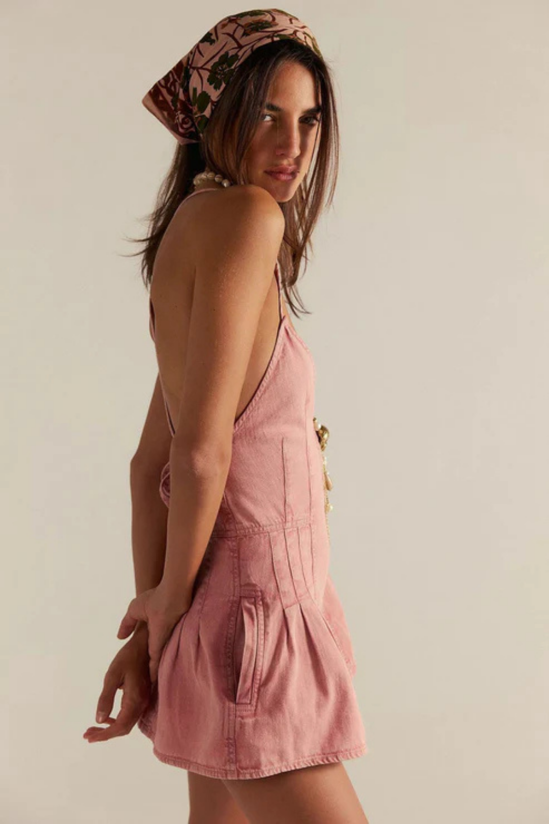 Selina – Flared design – Denim playsuit