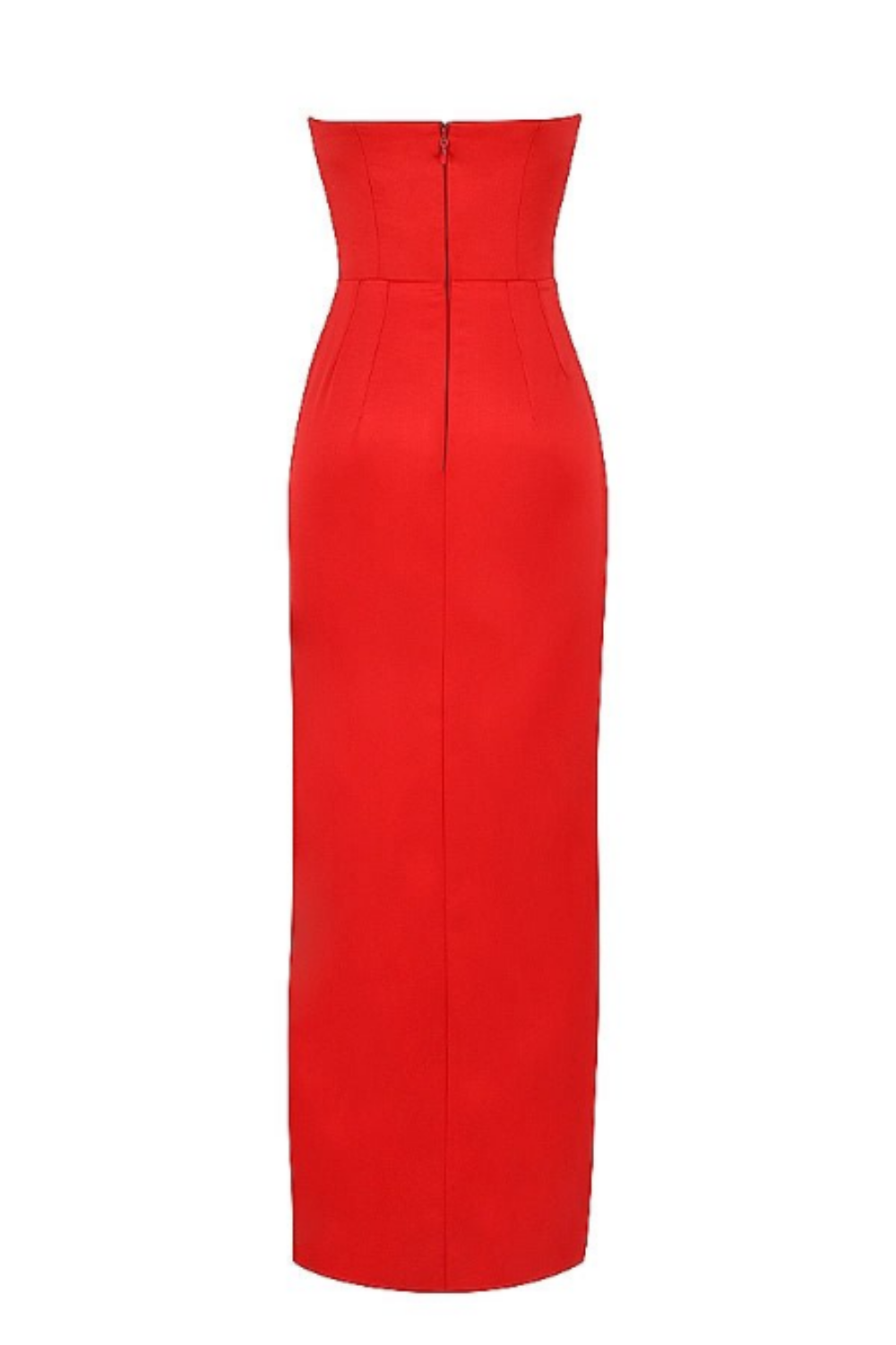 Straviana – Sleek satin drape – Strapless maxi dress