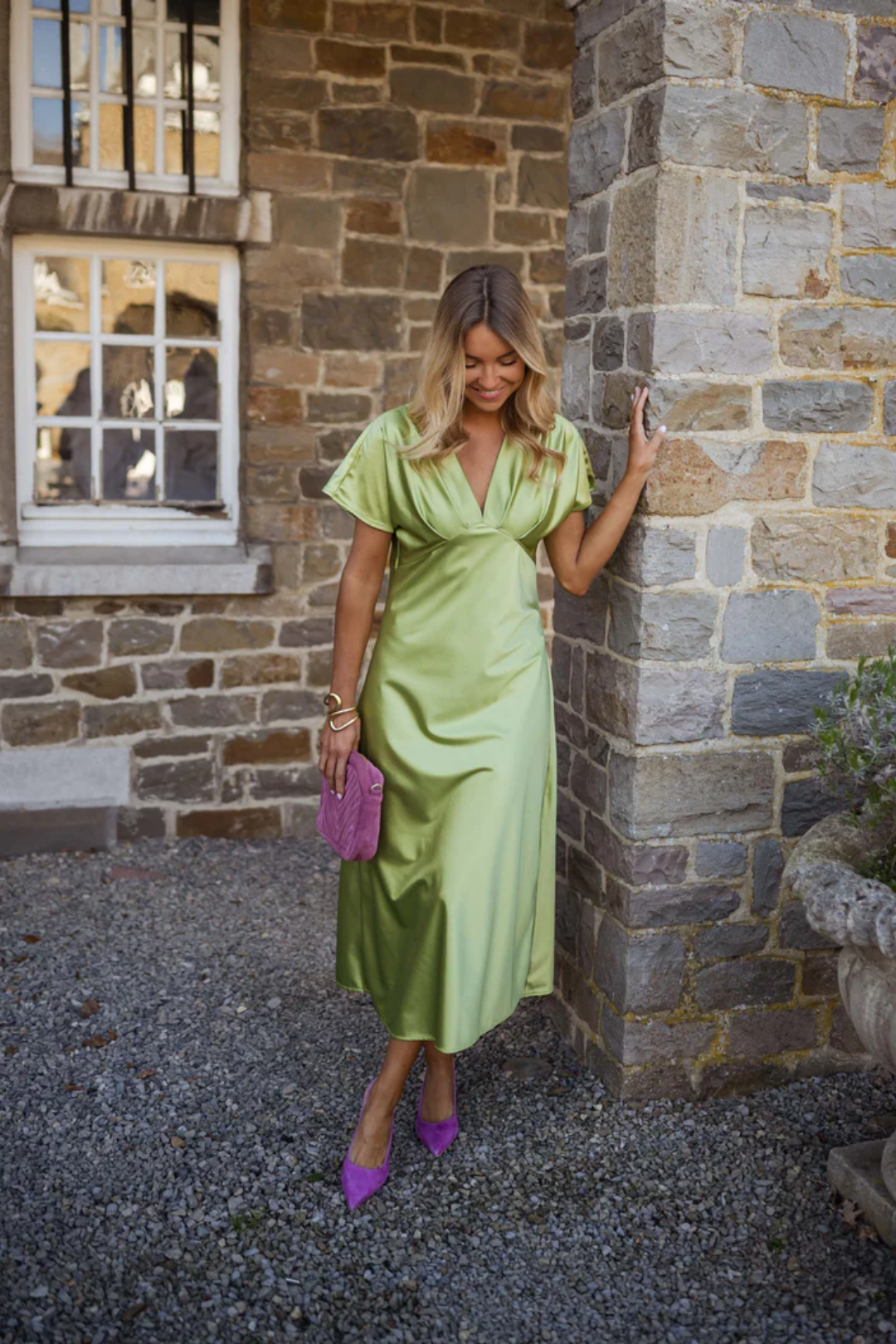 Laura – Glossy finish – Midi dress