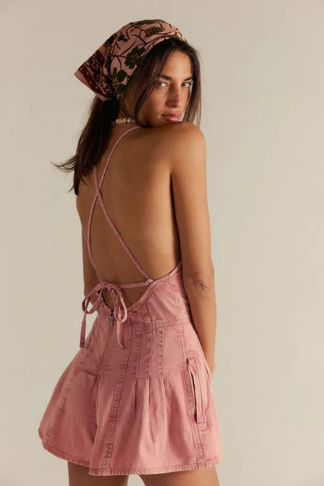 Selina – Flared design – Denim playsuit
