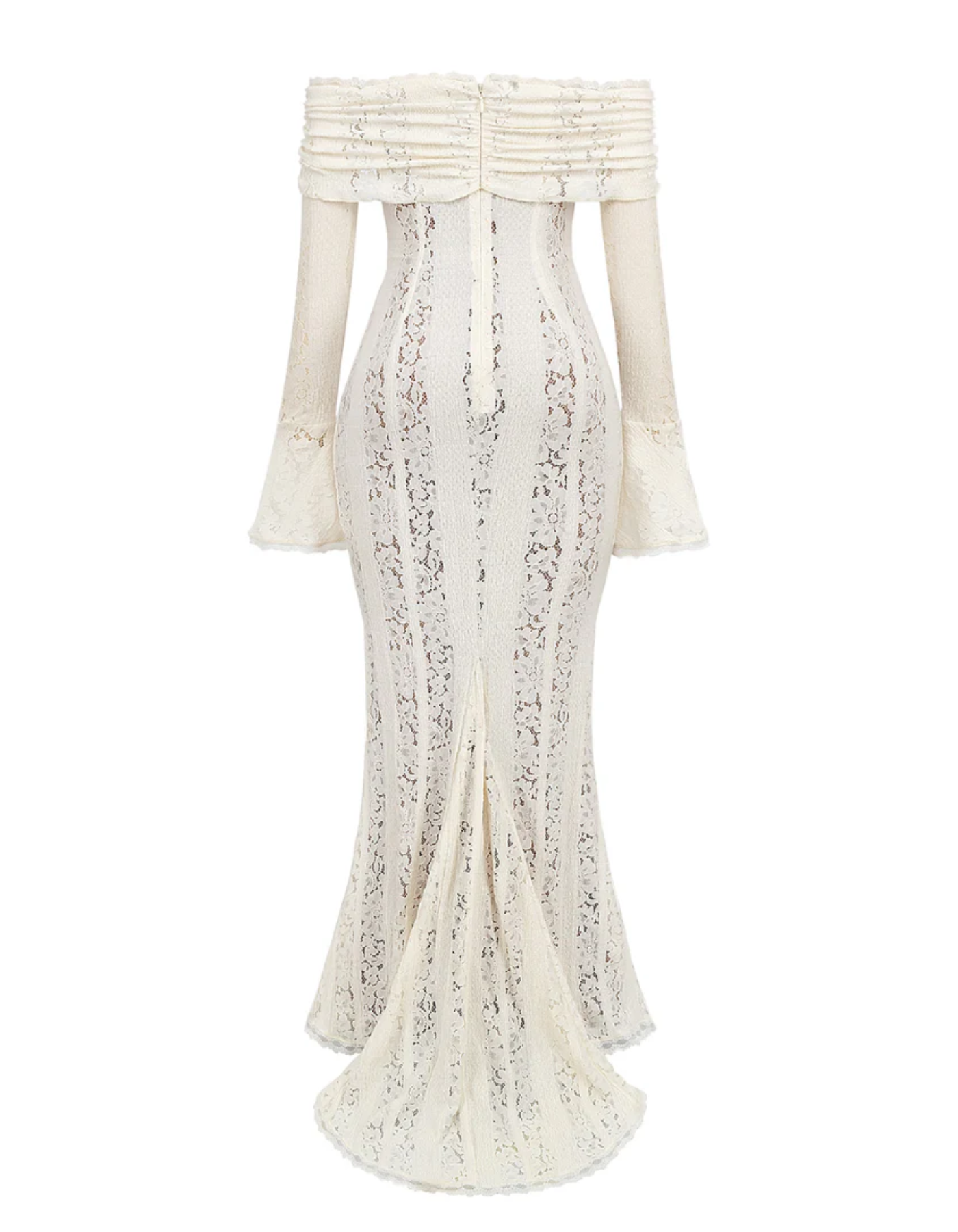Julie – Modèle épaules dénudées – Robe de maternité en dentelle