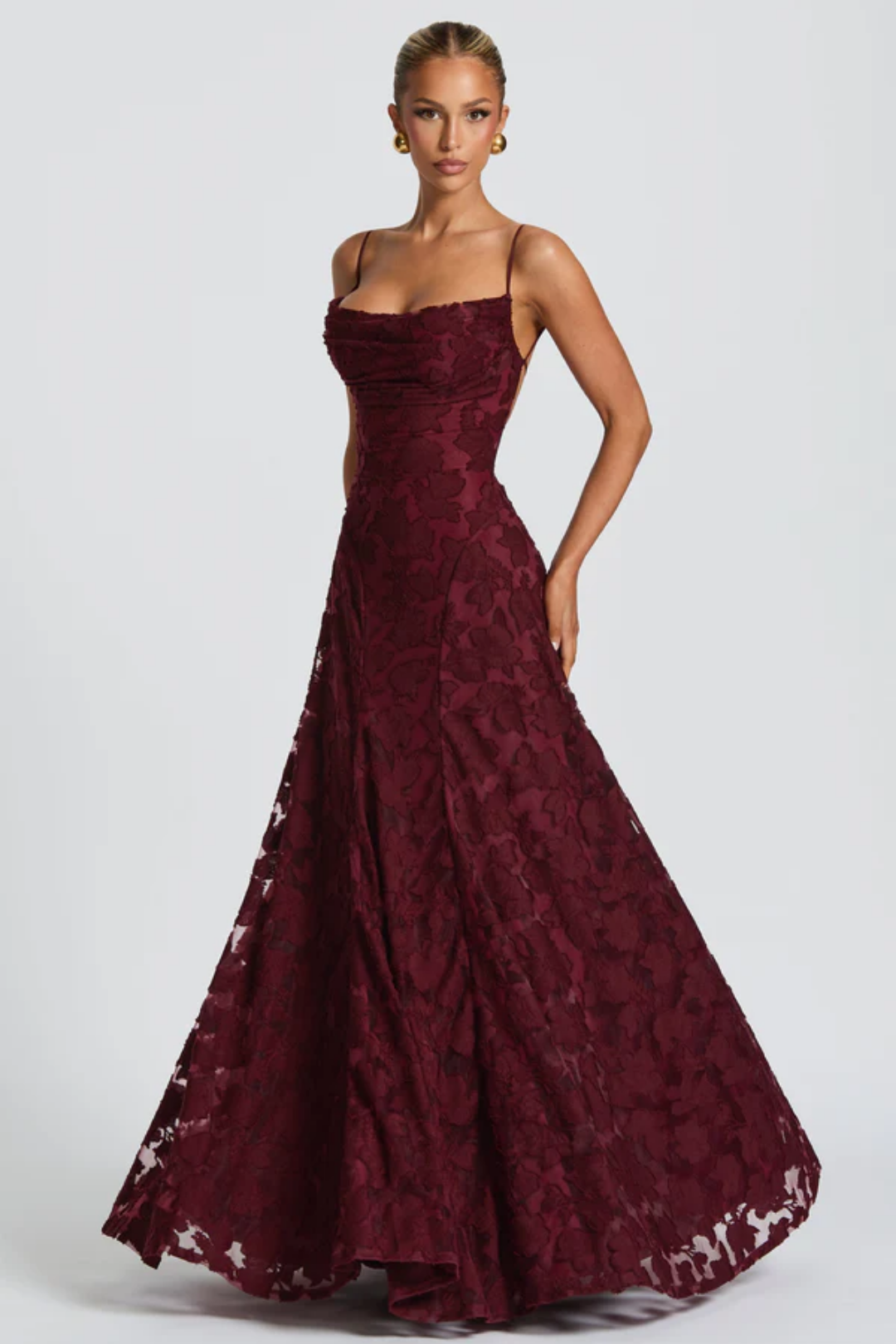 Lunariare – Floral lace elegance – Maxi dress