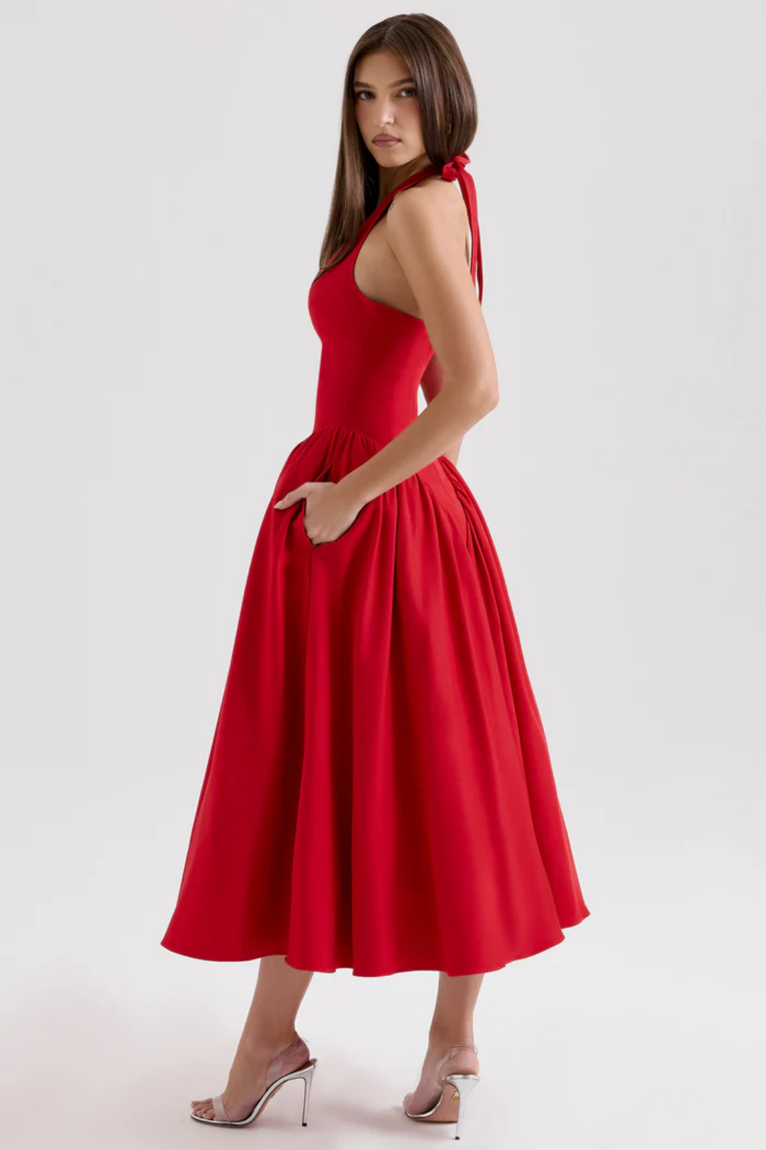 Alexanne – Halter neck design – Midi dress