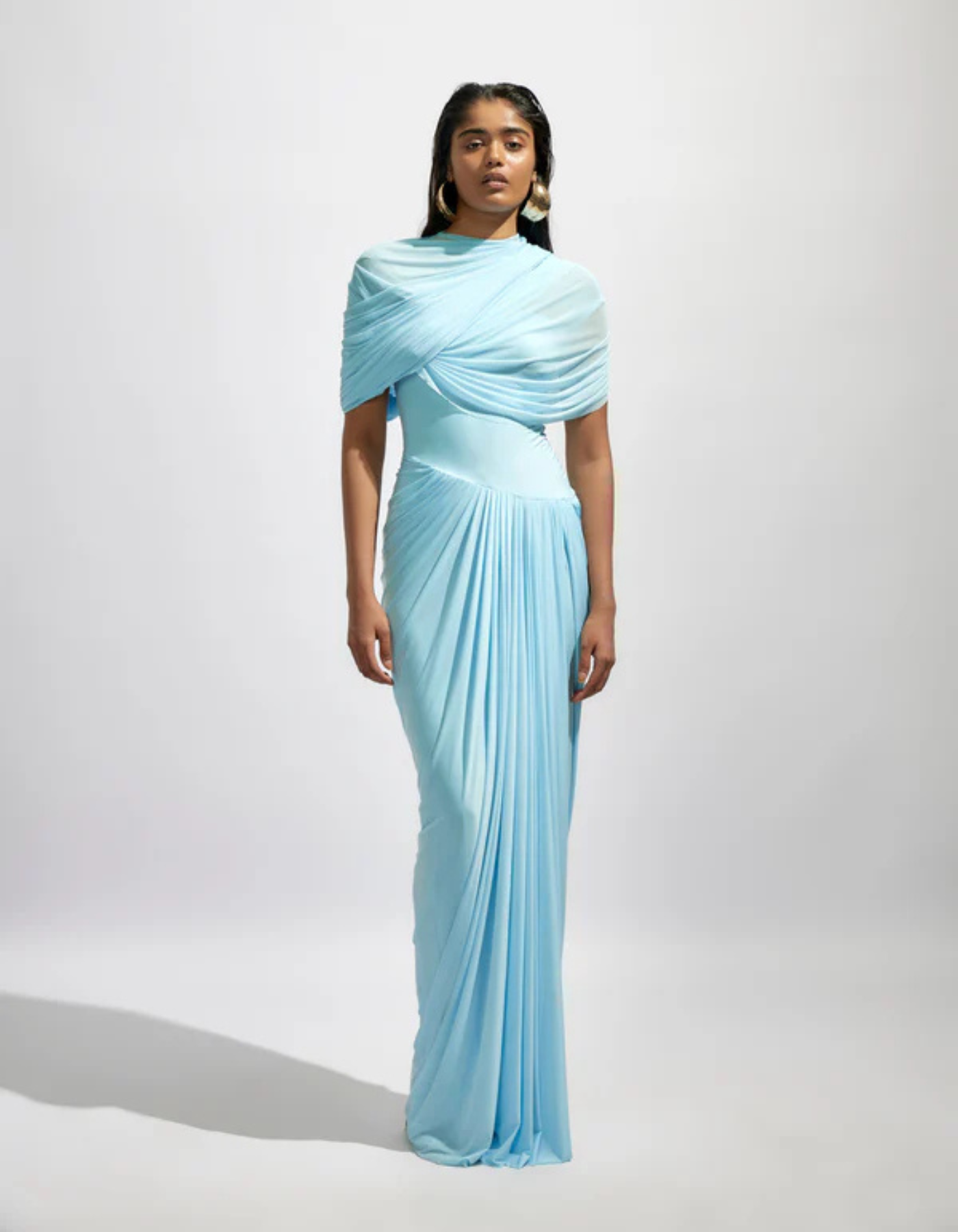Celestia – Draped elegance – One-shoulder pleated gown