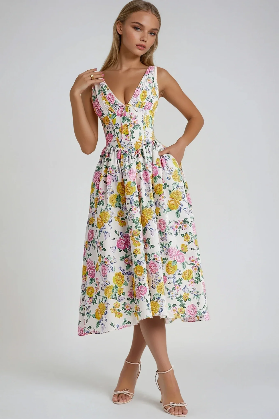 Aurelia – Vibrant floral design – Midi dress