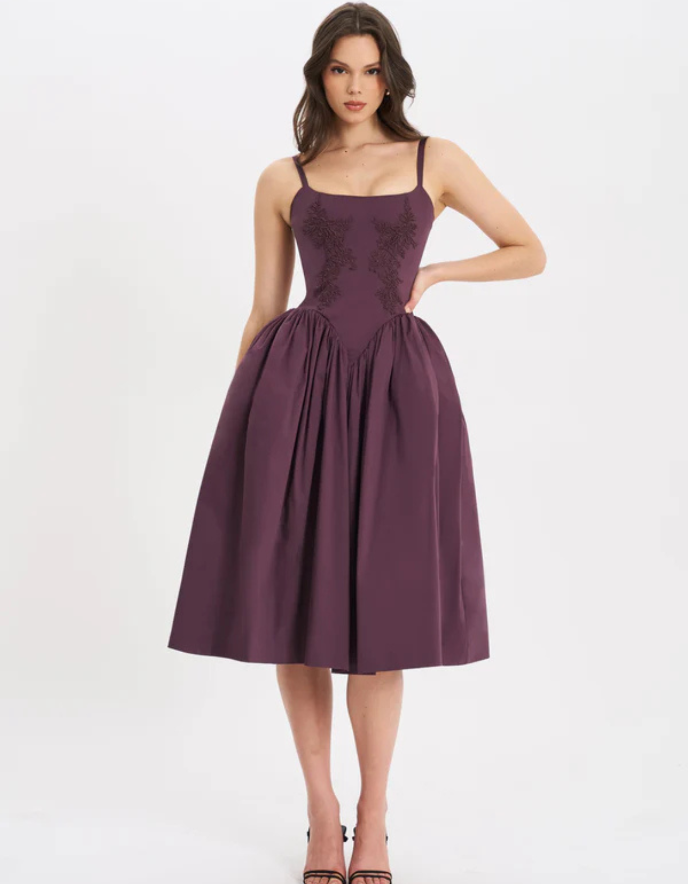 Elysia – Lace-up back detail – Midi dress