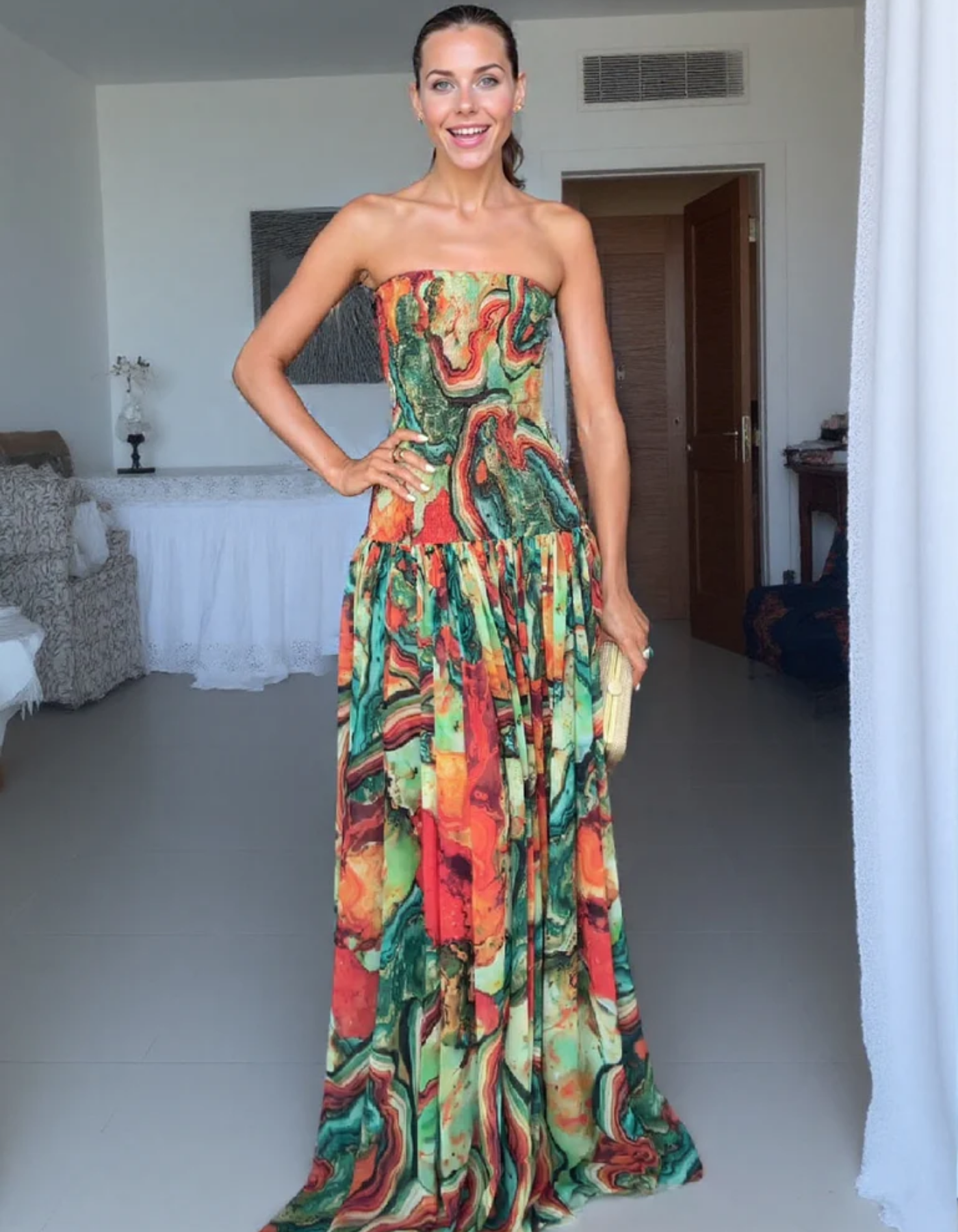 Marbella – Marble print design – Maxi dress