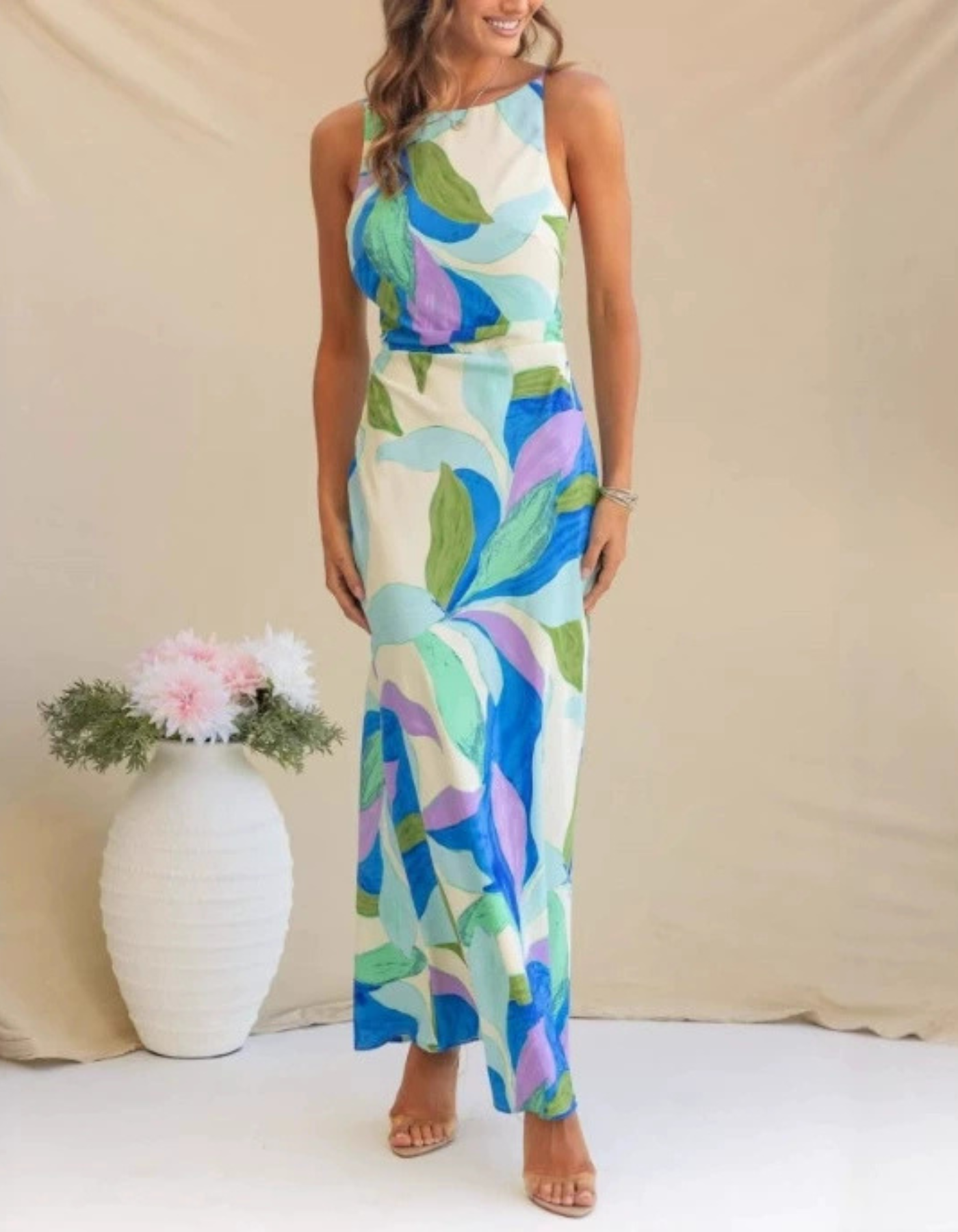 Lucie – Imprimé fleuri – Robe longue
