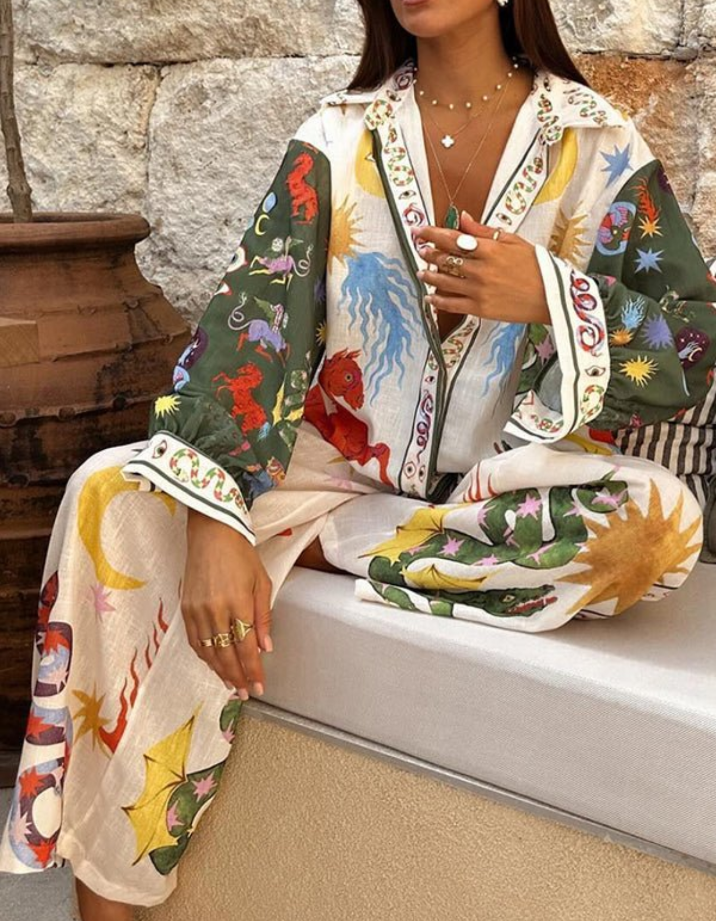 Celestia – Bold print design – Shirt and pants set
