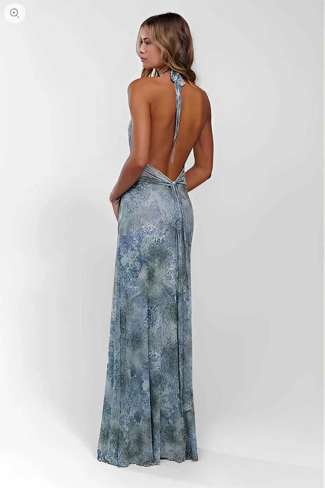 Calista – Abstract pattern – Halter neck maxi dress