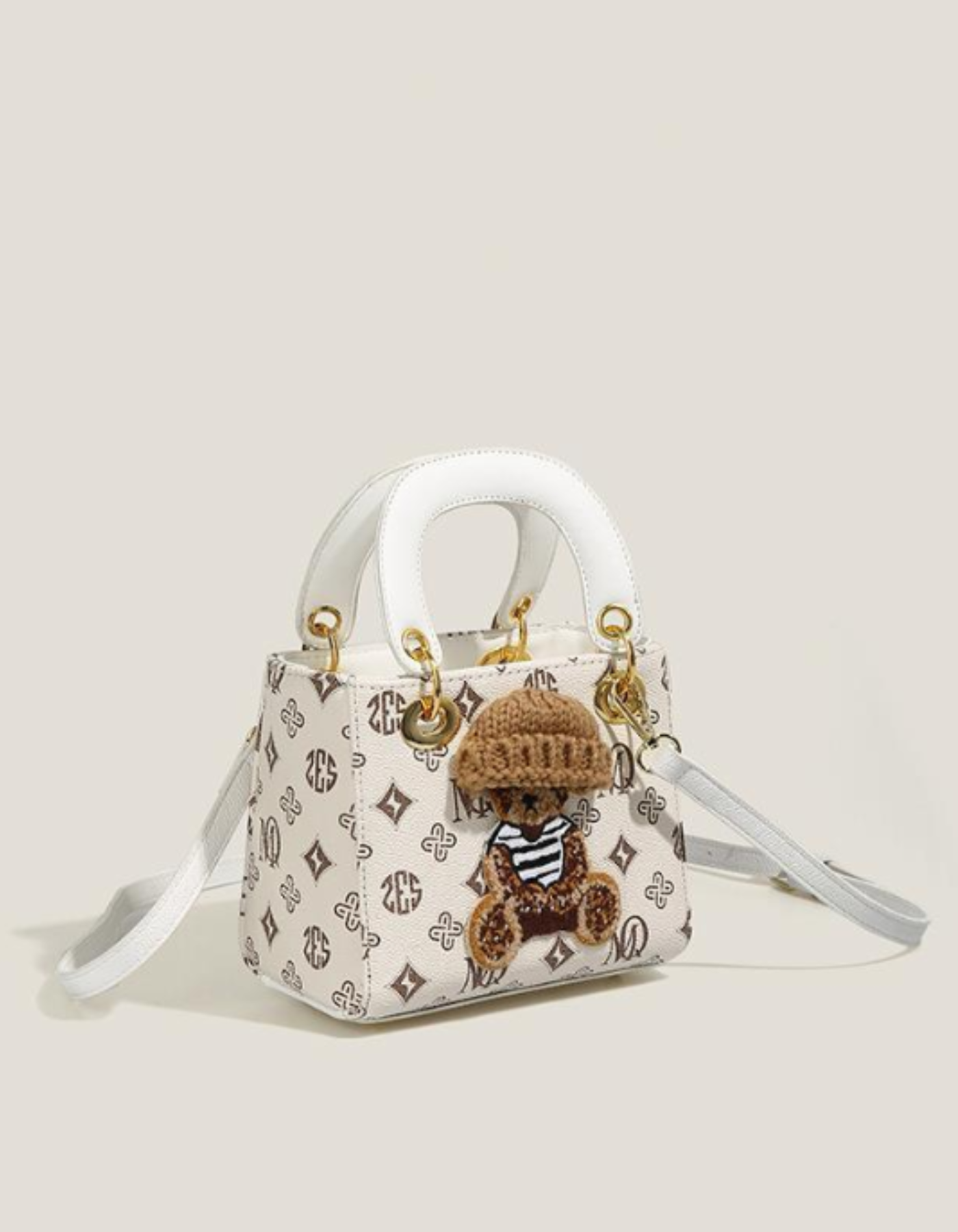 Chérieval – Knitted bear accent – Crossbody handbag