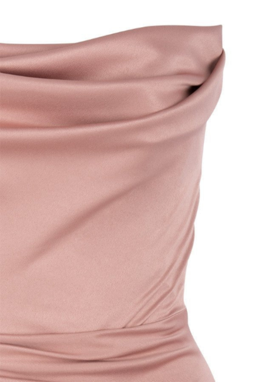 Straviana – Sleek satin drape – Strapless maxi dress