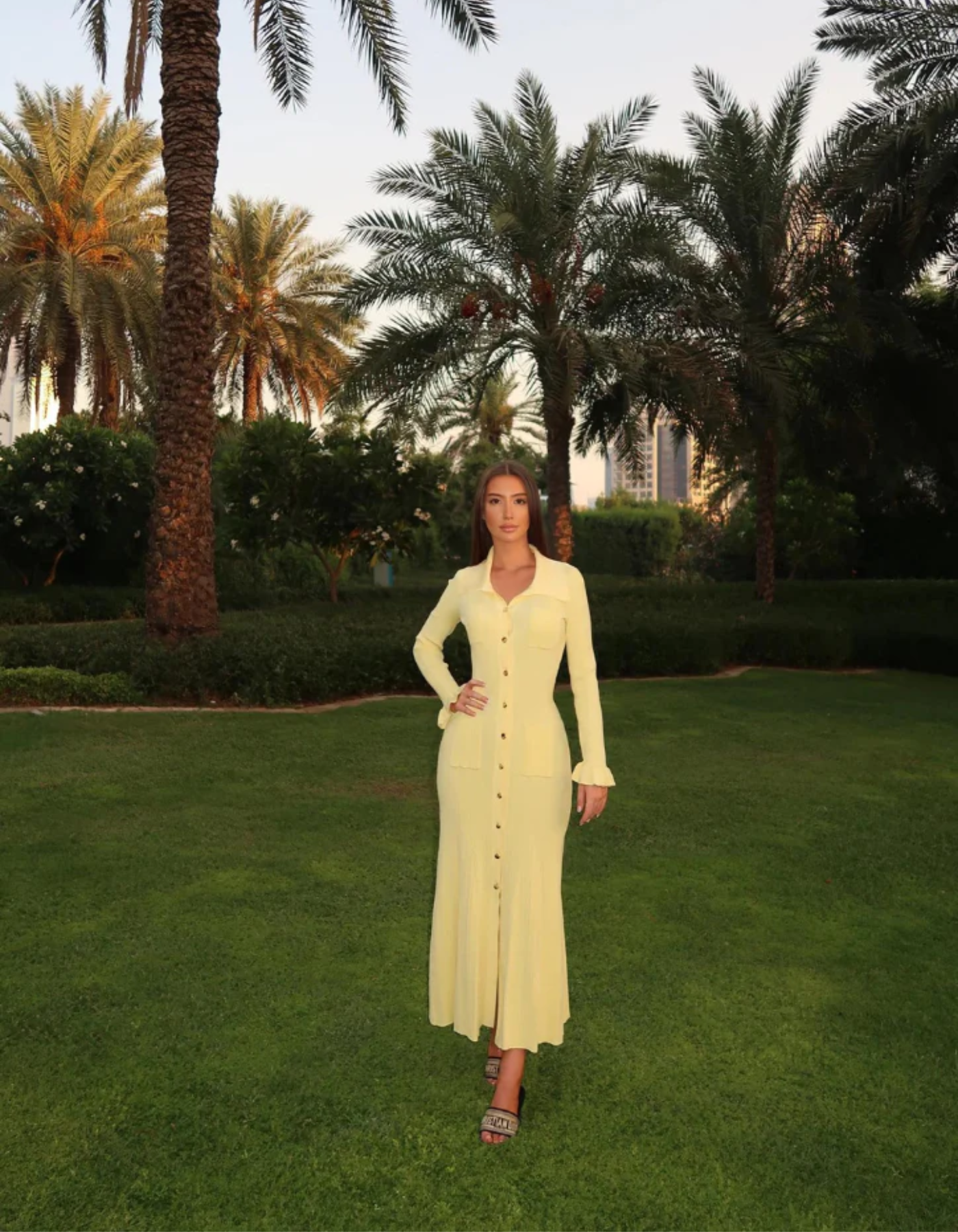Lena – Structured button-down design – Midi dress