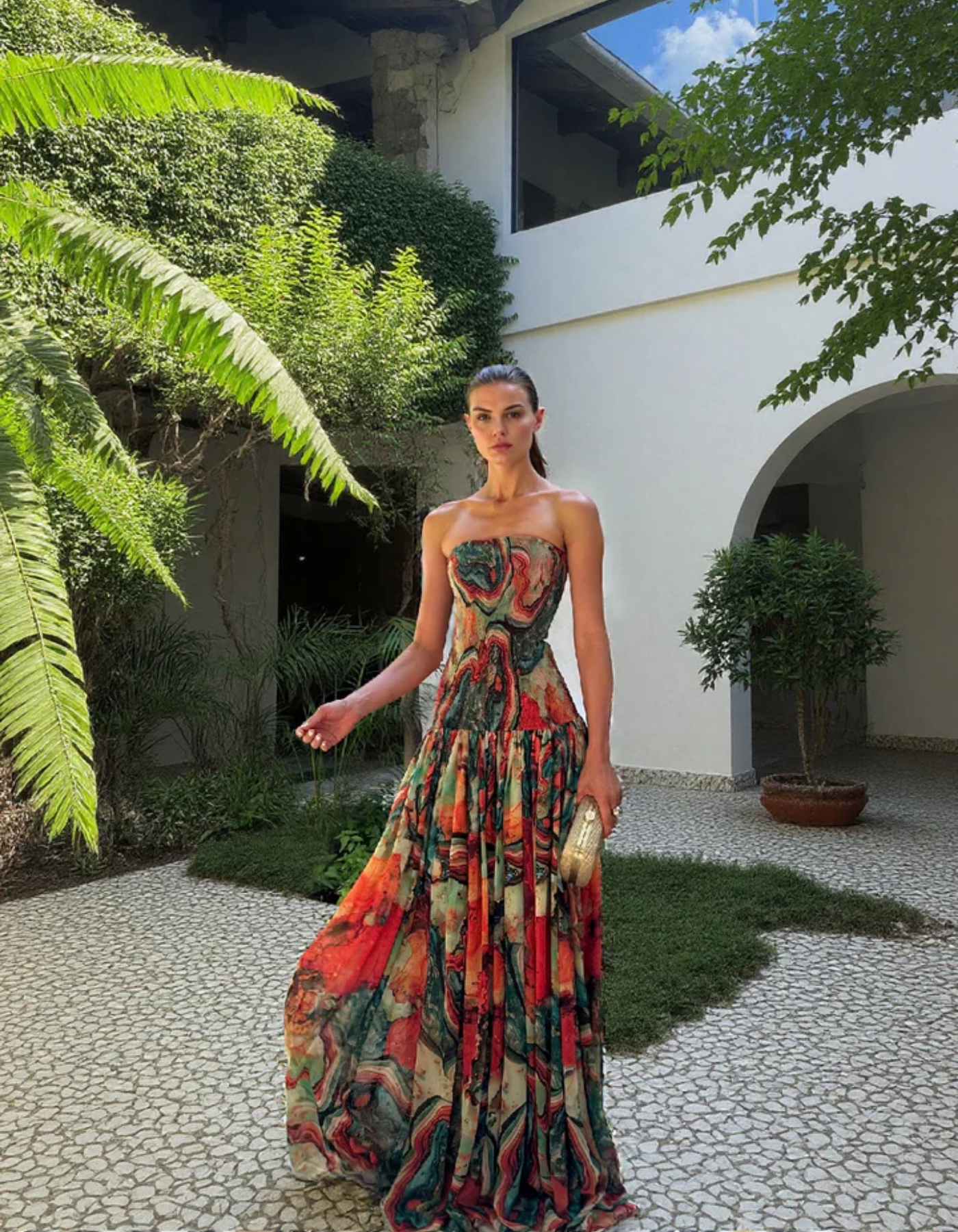 Marbella – Marble print design – Maxi dress