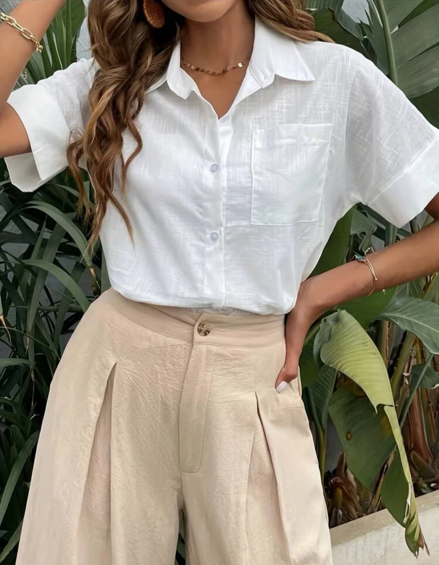 Amara – Relaxed Button-Up - Short Sleeve Shirt
