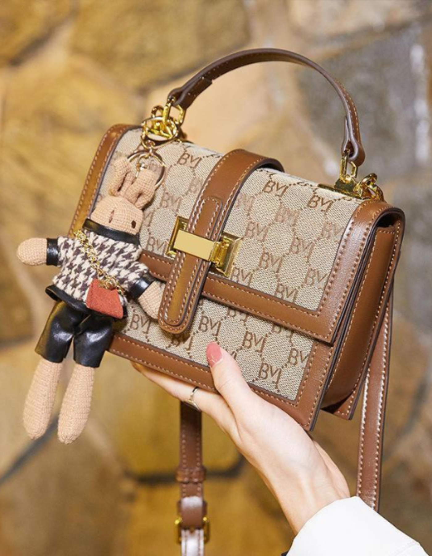 Florentia – Monogram bunny charm – Crossbody handbag