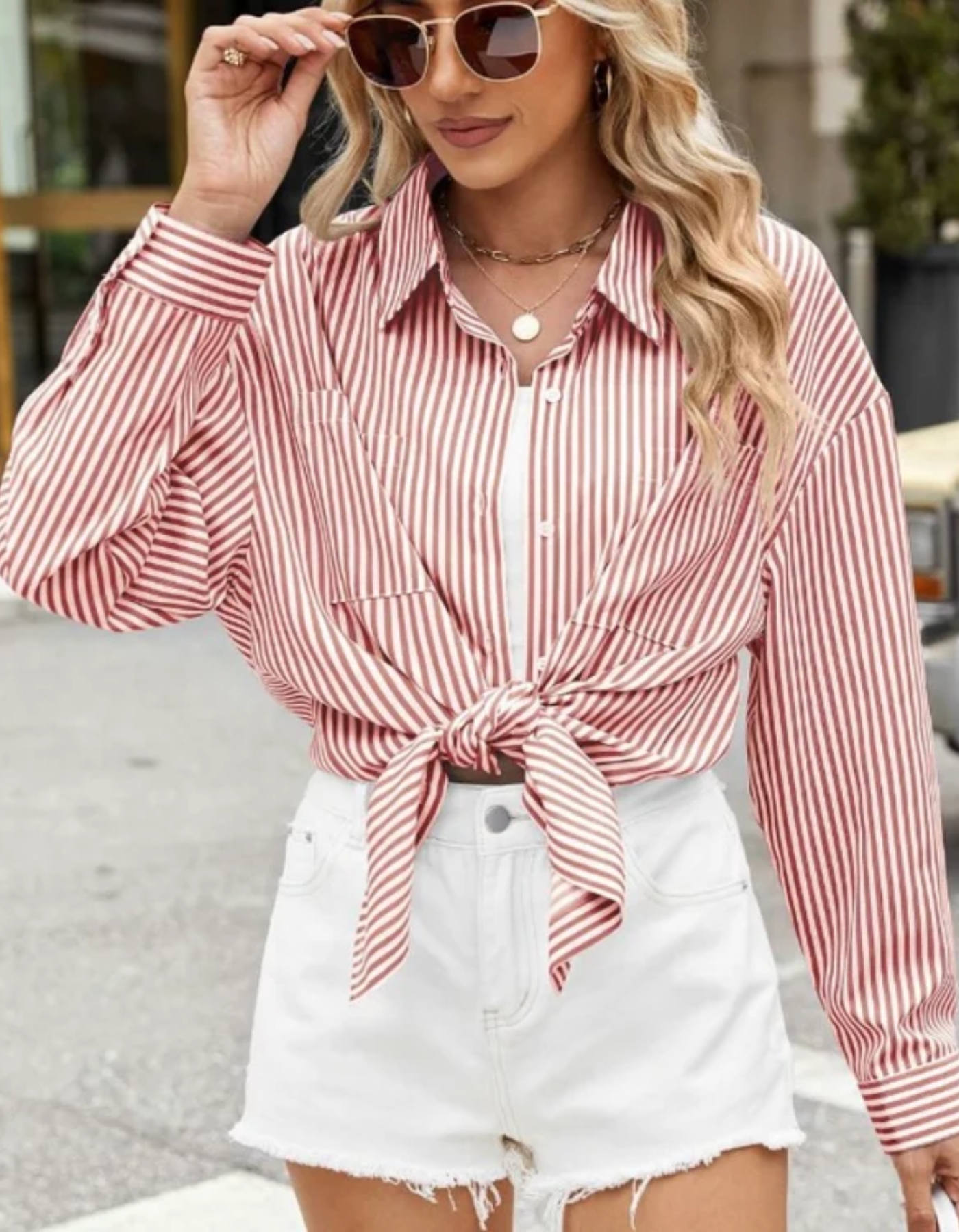 Valentina – Relaxed Striped – Button-Up Shirt