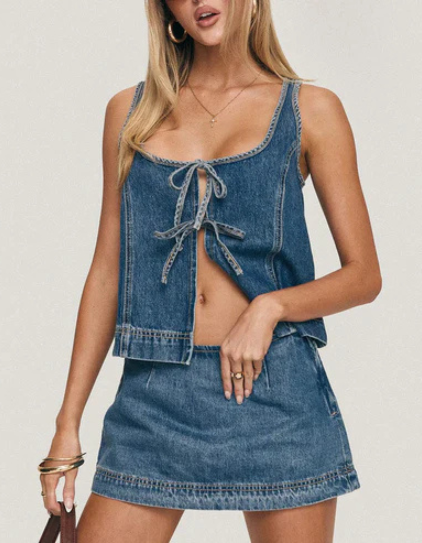 Serena – Casual chic – Denim top and skirt set