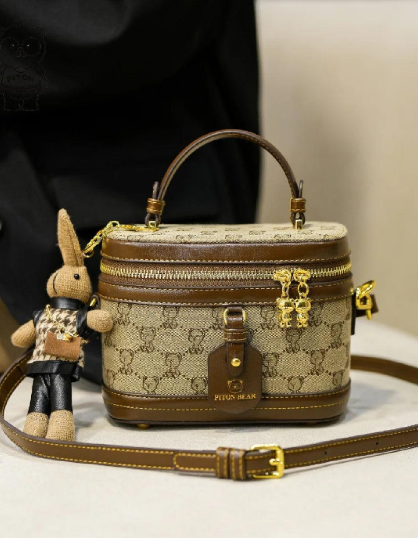 Maronette – Embellished bunny charm – Crossbody handbag