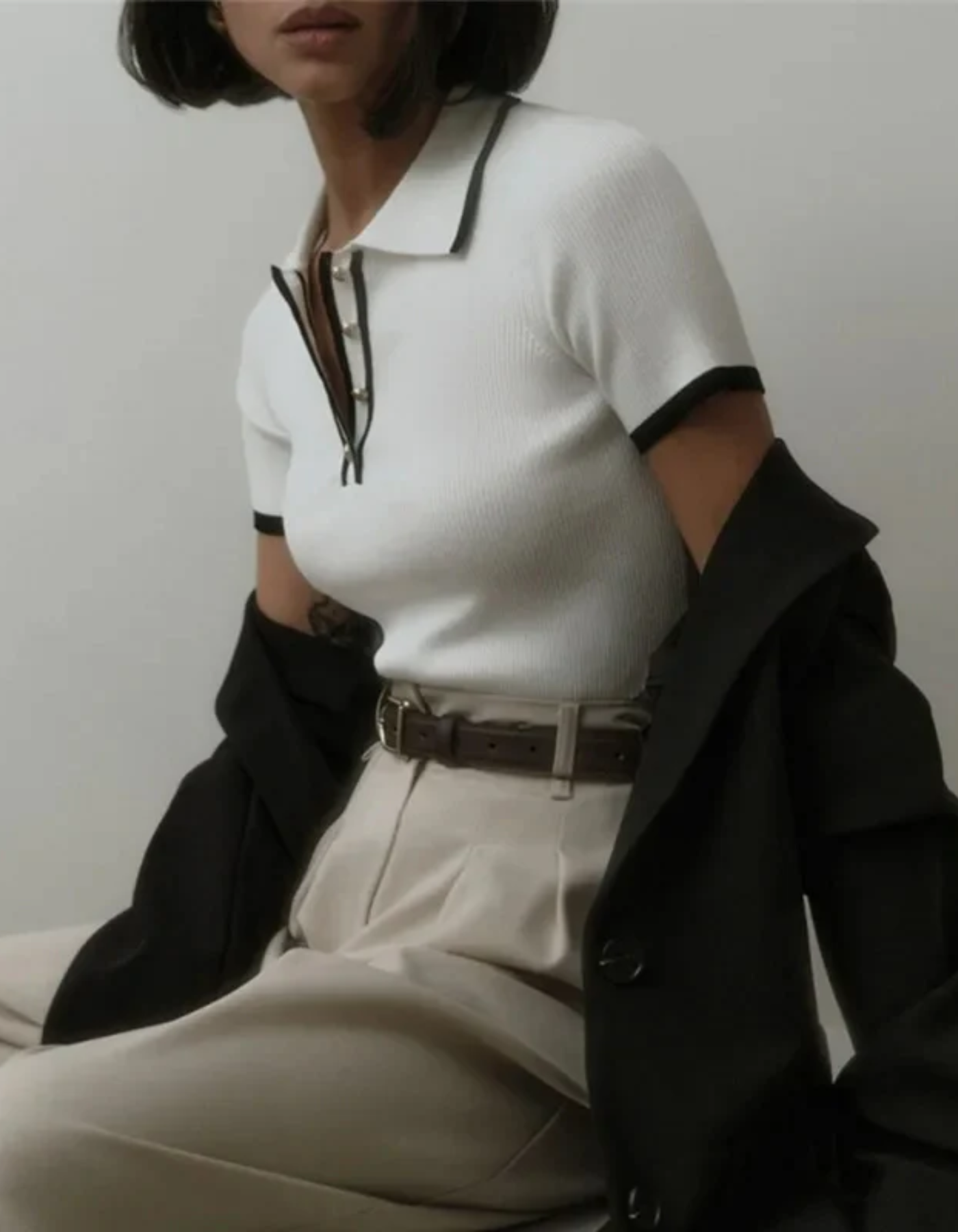 Cecilia – Timeless Polo – Ribbed Knit Top