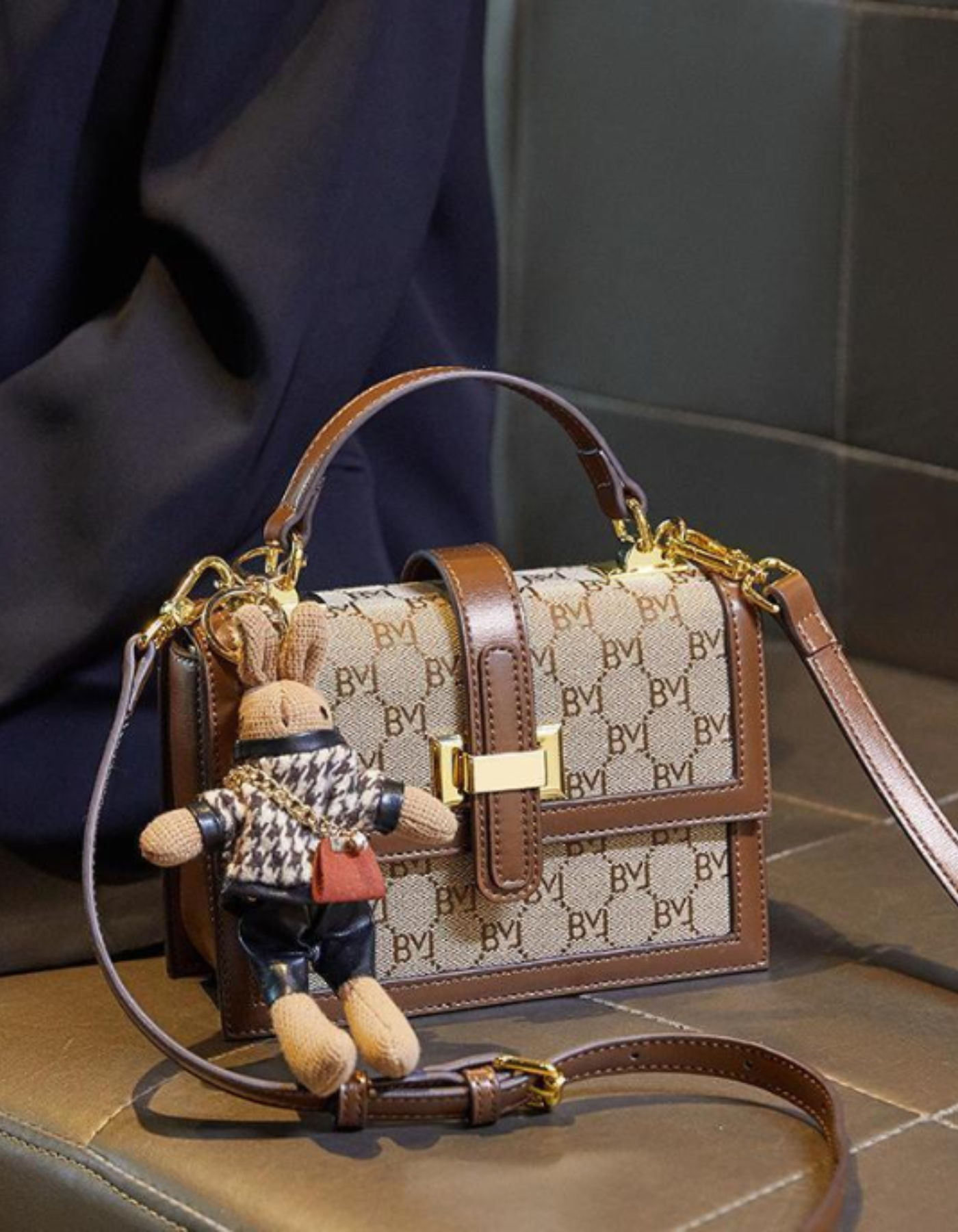 Florentia – Monogram bunny charm – Crossbody handbag