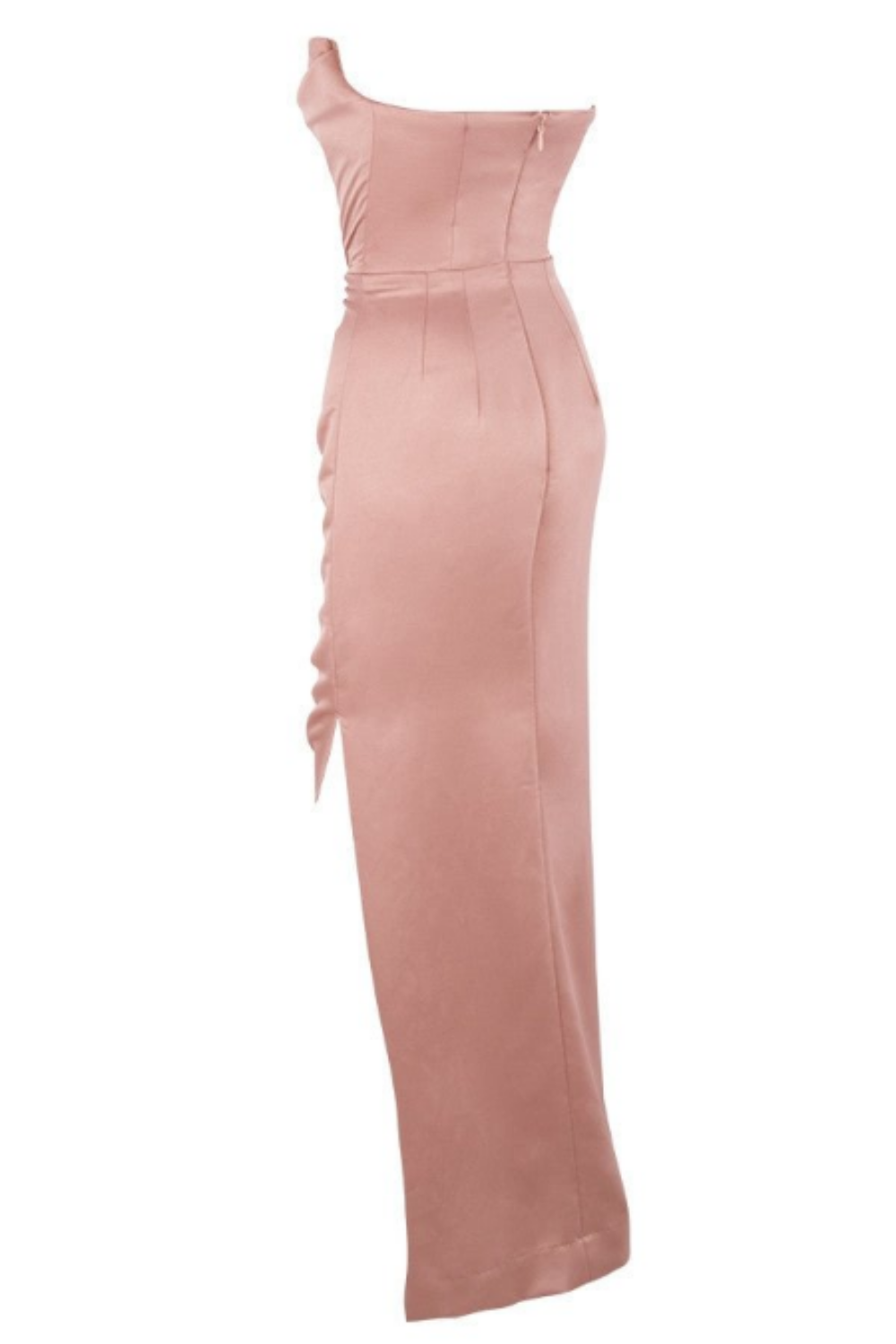 Straviana – Sleek satin drape – Strapless maxi dress