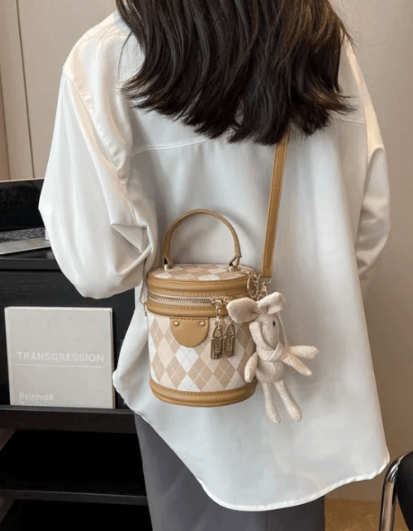 Minivière – Argyle bunny accent – Crossbody handbag