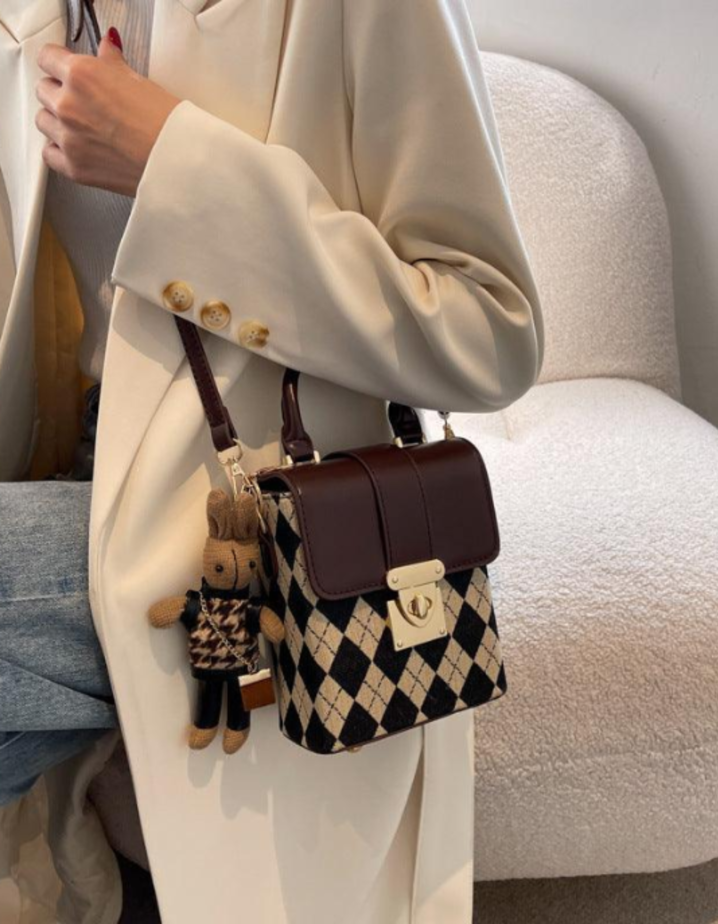 Ardenelle – Argyle flap charm – Crossbody handbag