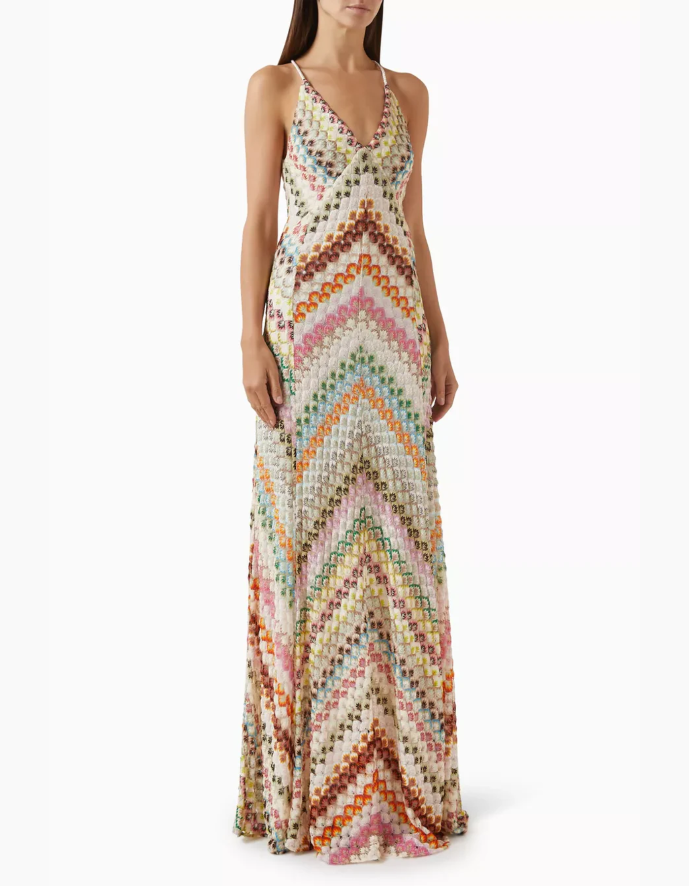 Maristella – Retro chevron knit – Maxi dress