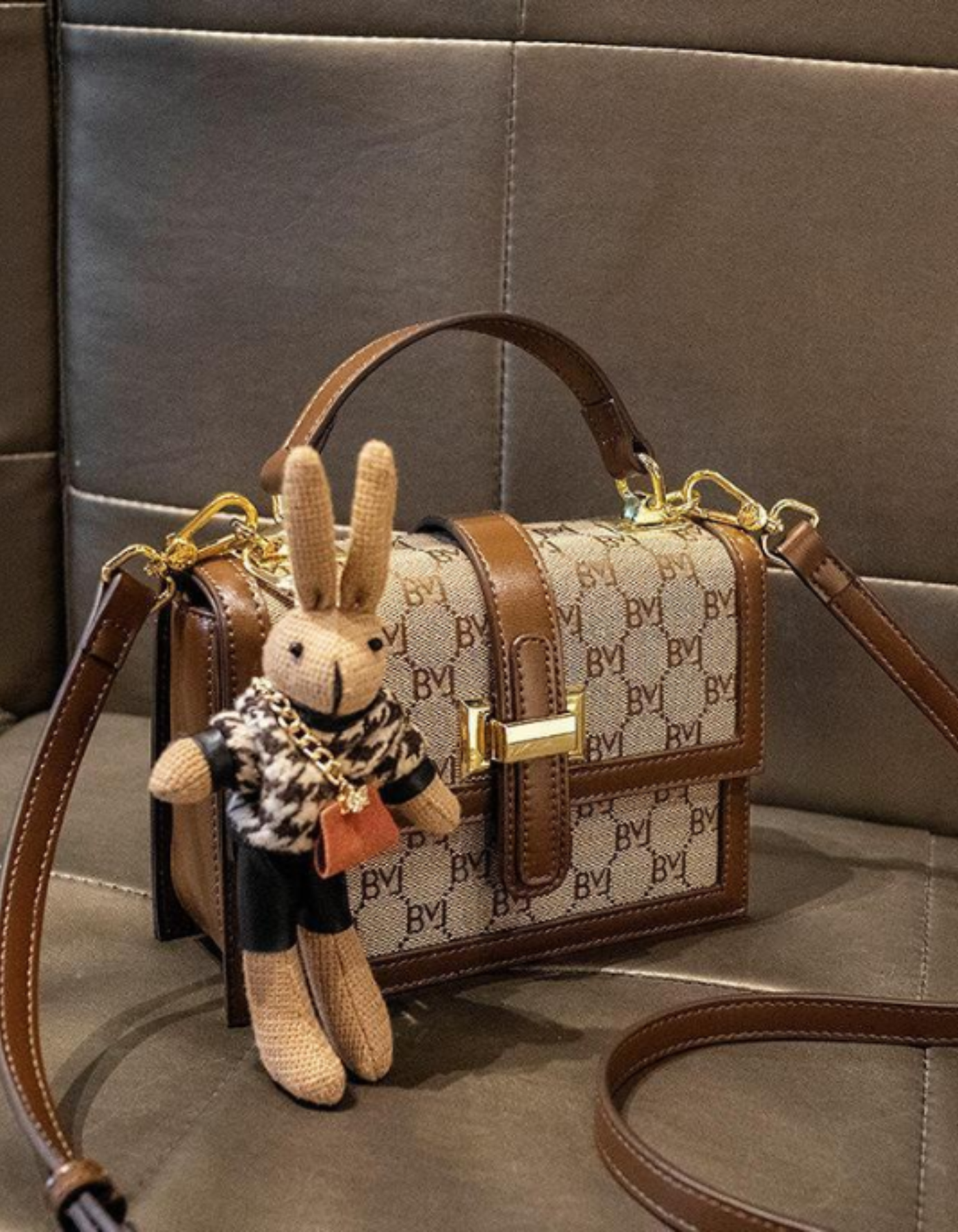Florentia – Monogram bunny charm – Crossbody handbag