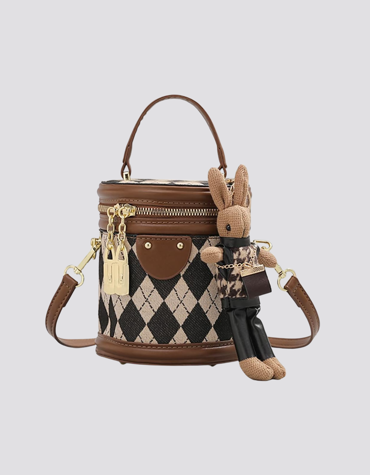 Tessalyn – Argyle bunny charm – Crossbody handbag