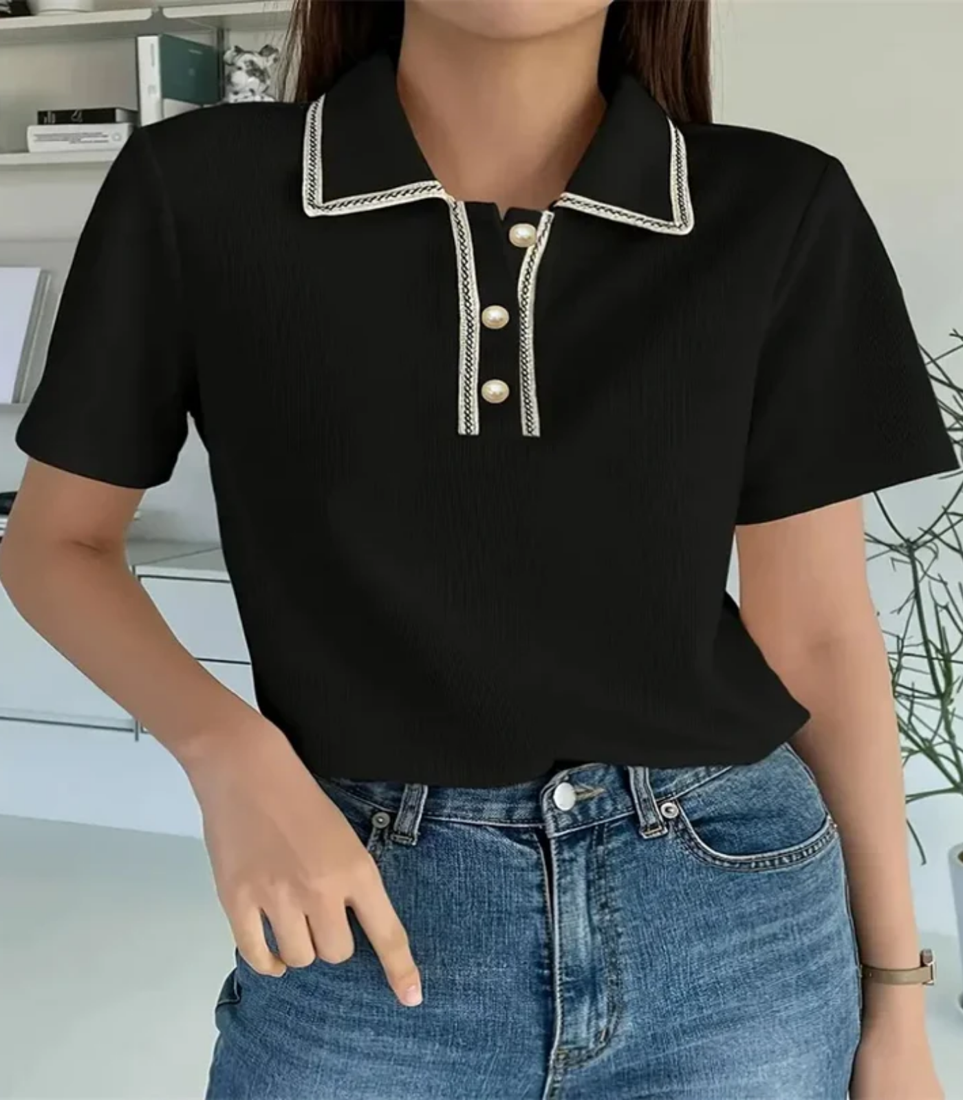 Adrianna – Elegant Detailing – Polo T-shirt