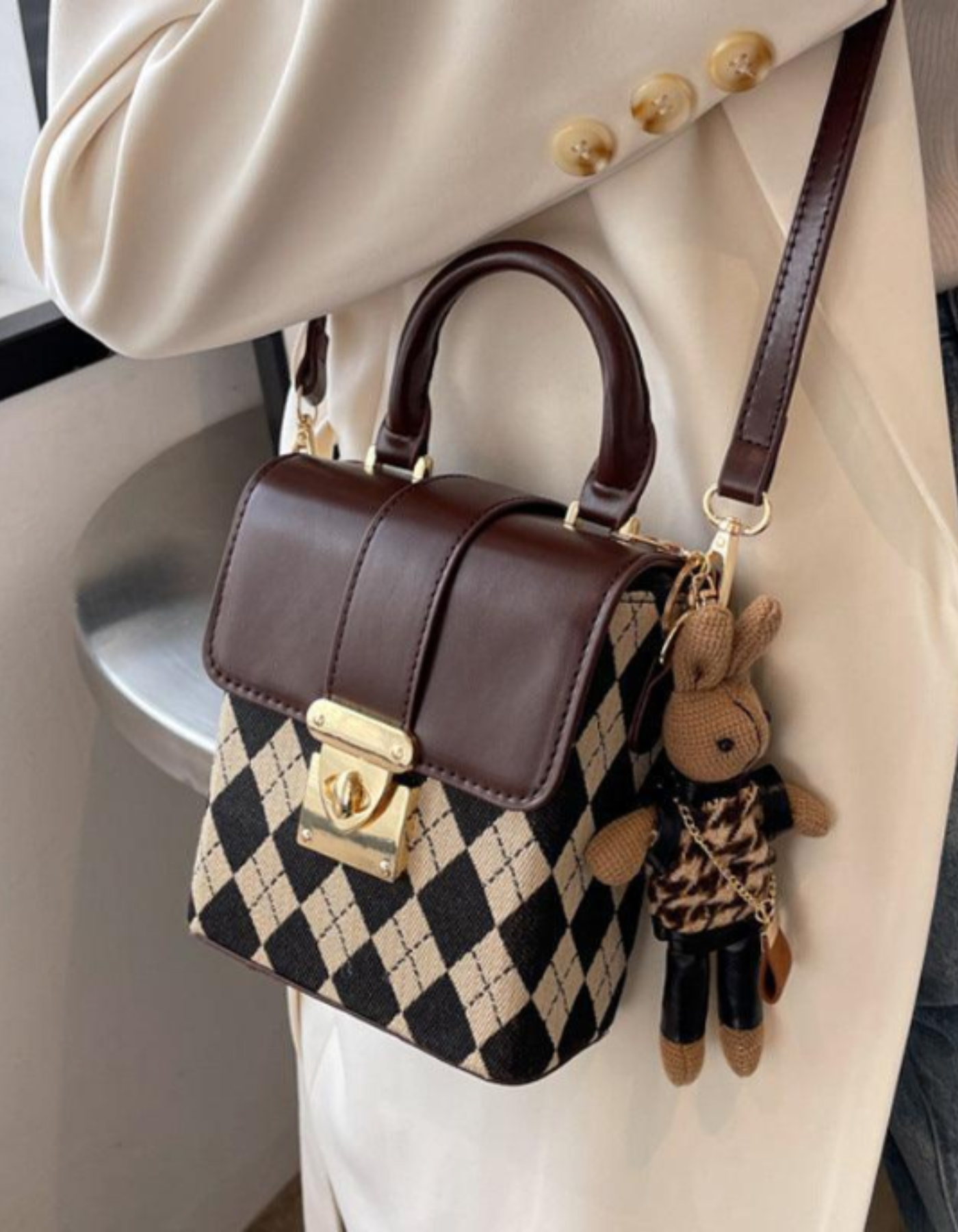 Ardenelle – Argyle flap charm – Crossbody handbag