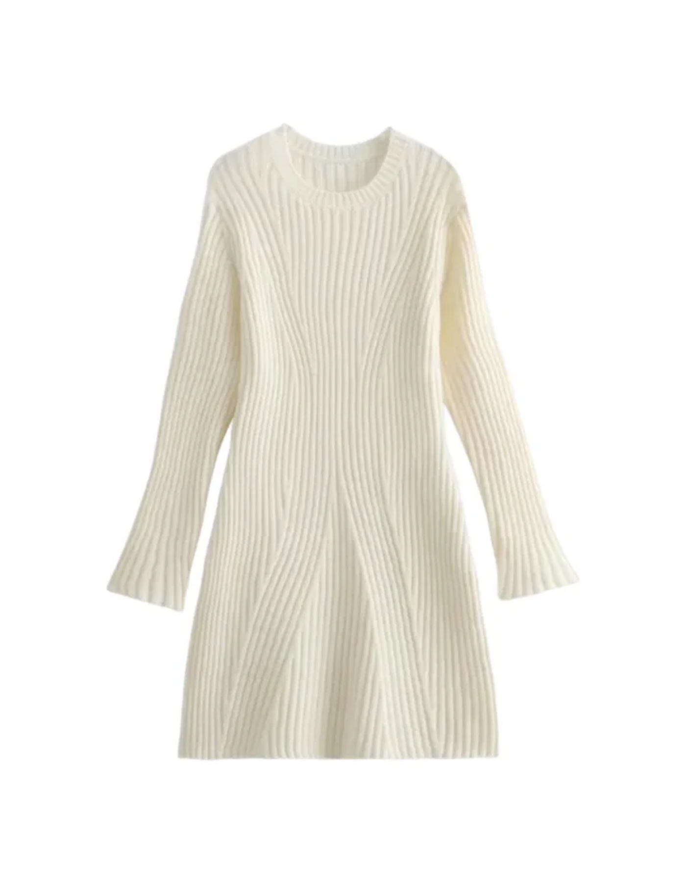 Livia – Ribbed Knit Dress – Long Sleeve Dress