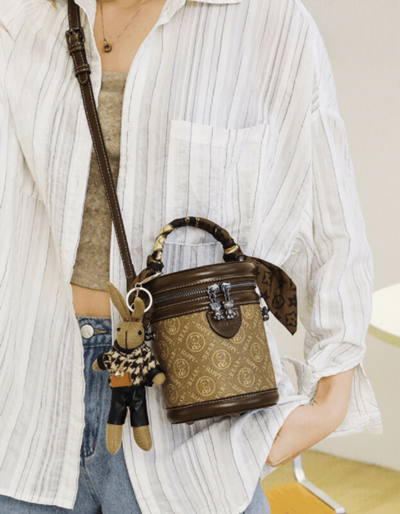 Capucinetta – Monogram bunny detail – Crossbody handbag