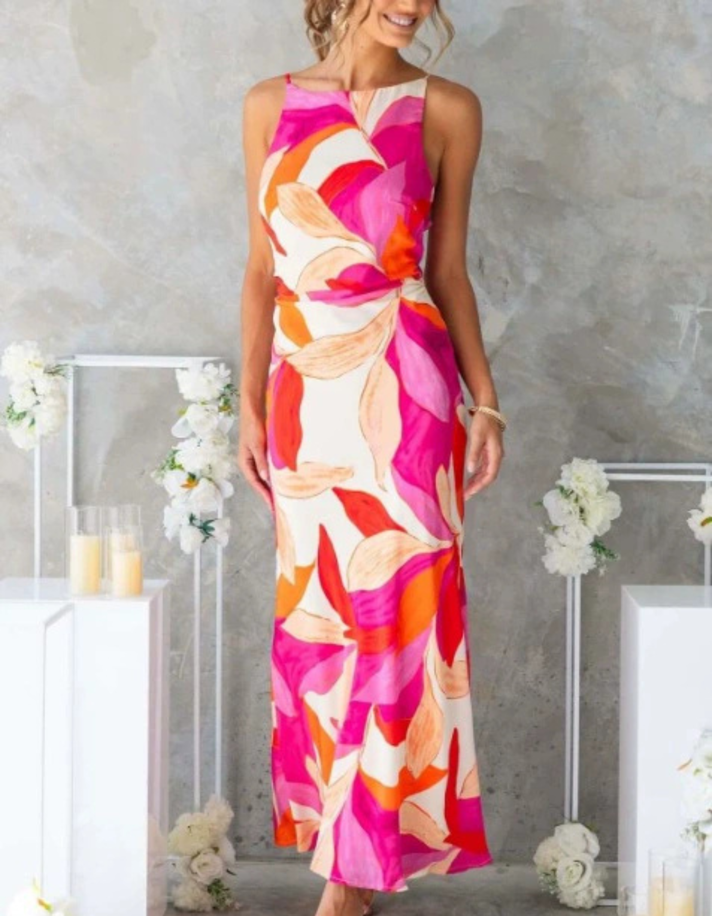 Lucie – Imprimé fleuri – Robe longue