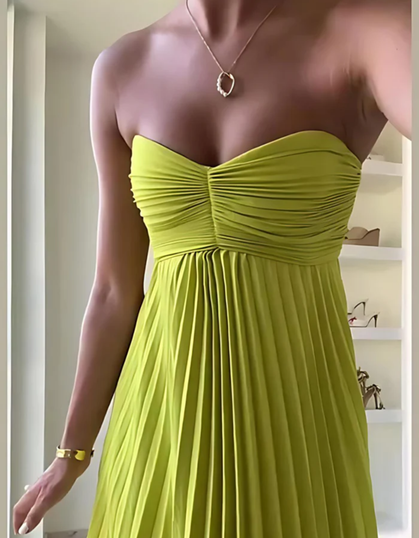 Tara – Pleated design – Strapless dress