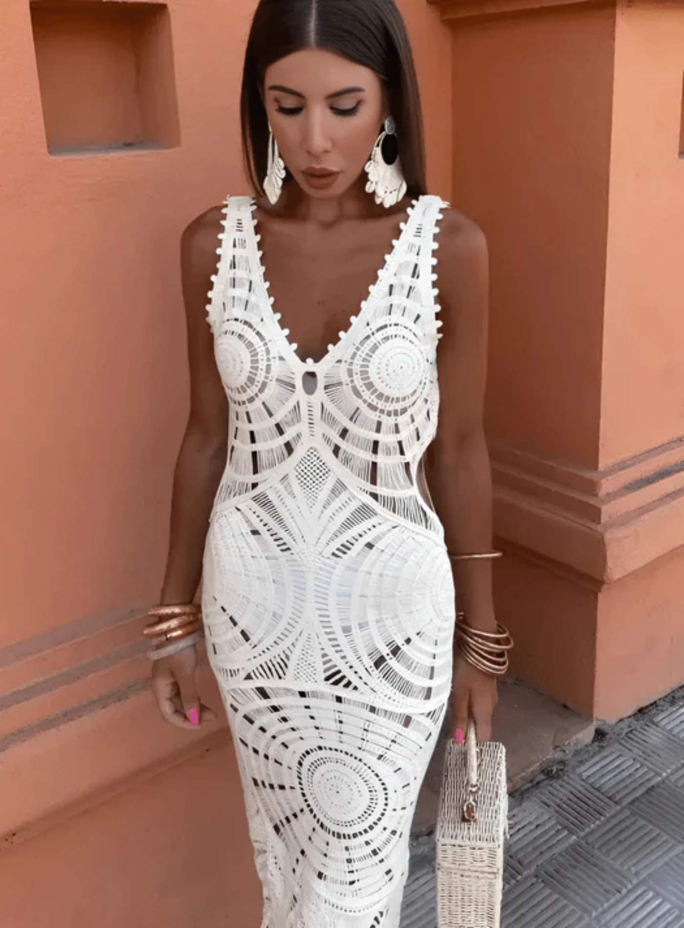 Cavalleria – Bold geometric design – Crochet maxi dress