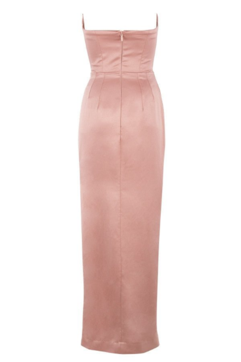 Straviana – Sleek satin drape – Strapless maxi dress
