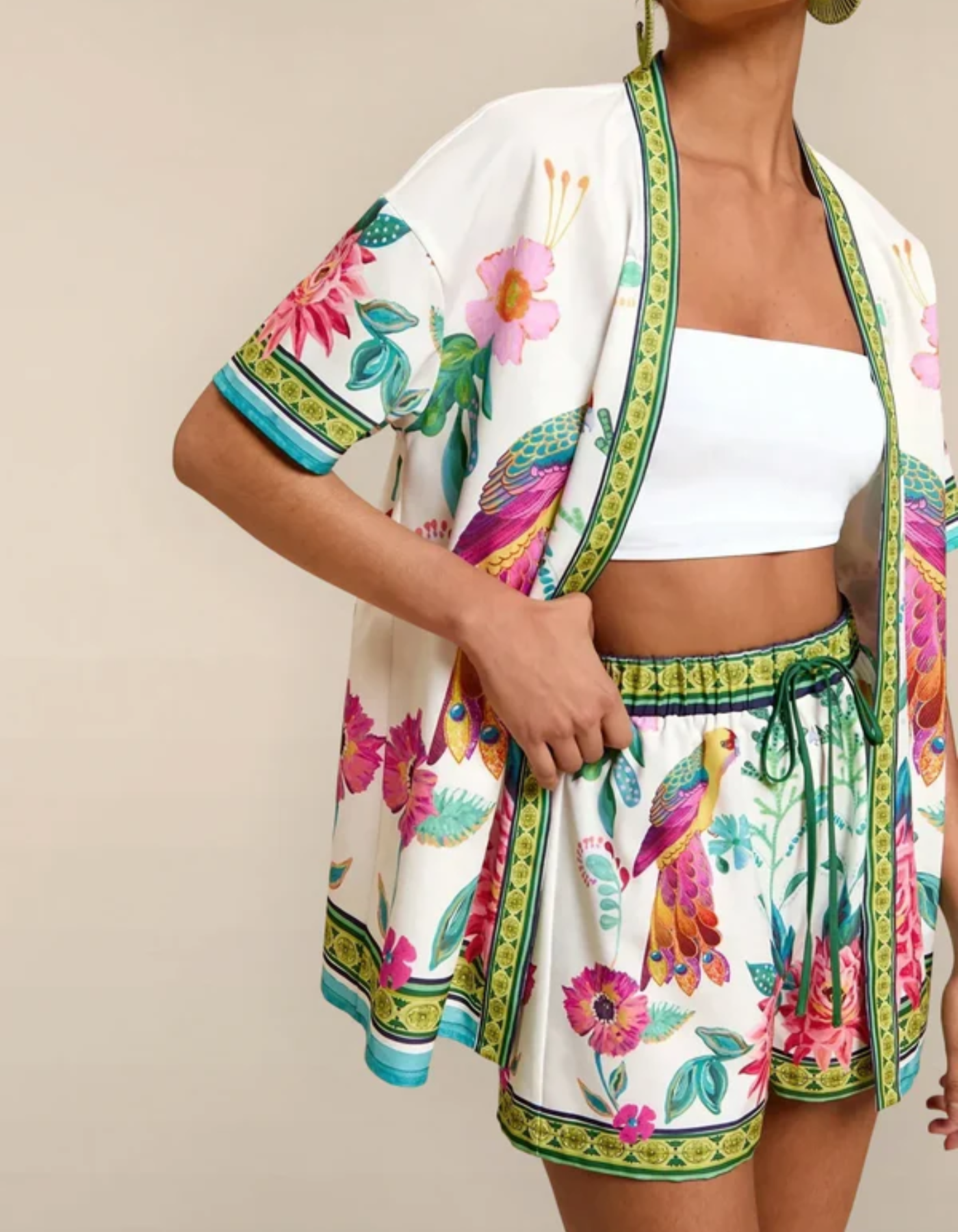 Nadia – Tropical print – Kimono set