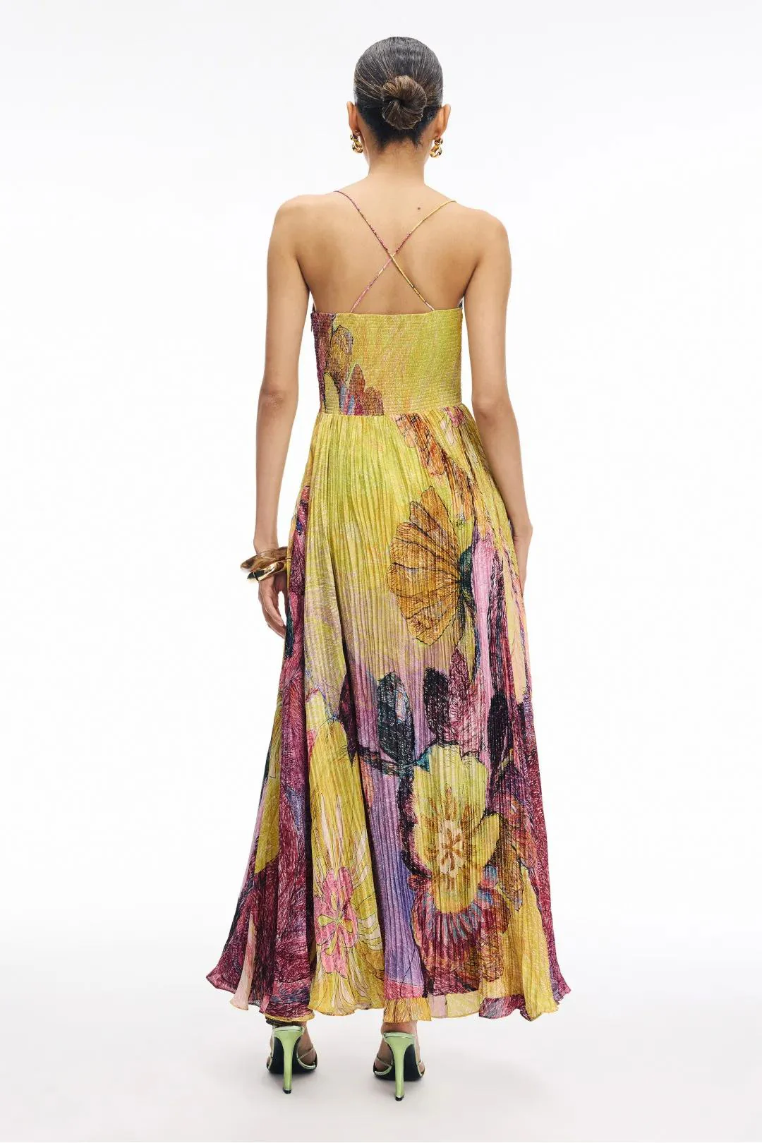 Alexine – Pleated texture – Floral maxi dress
