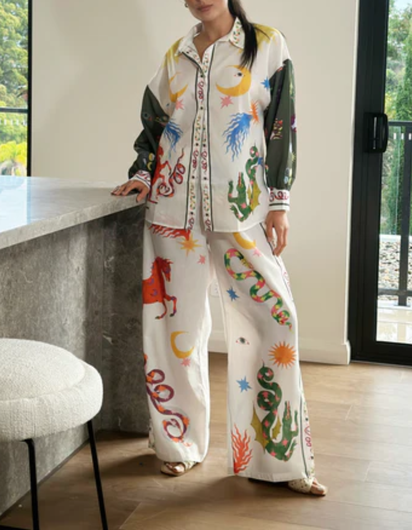 Celestia – Bold print design – Shirt and pants set