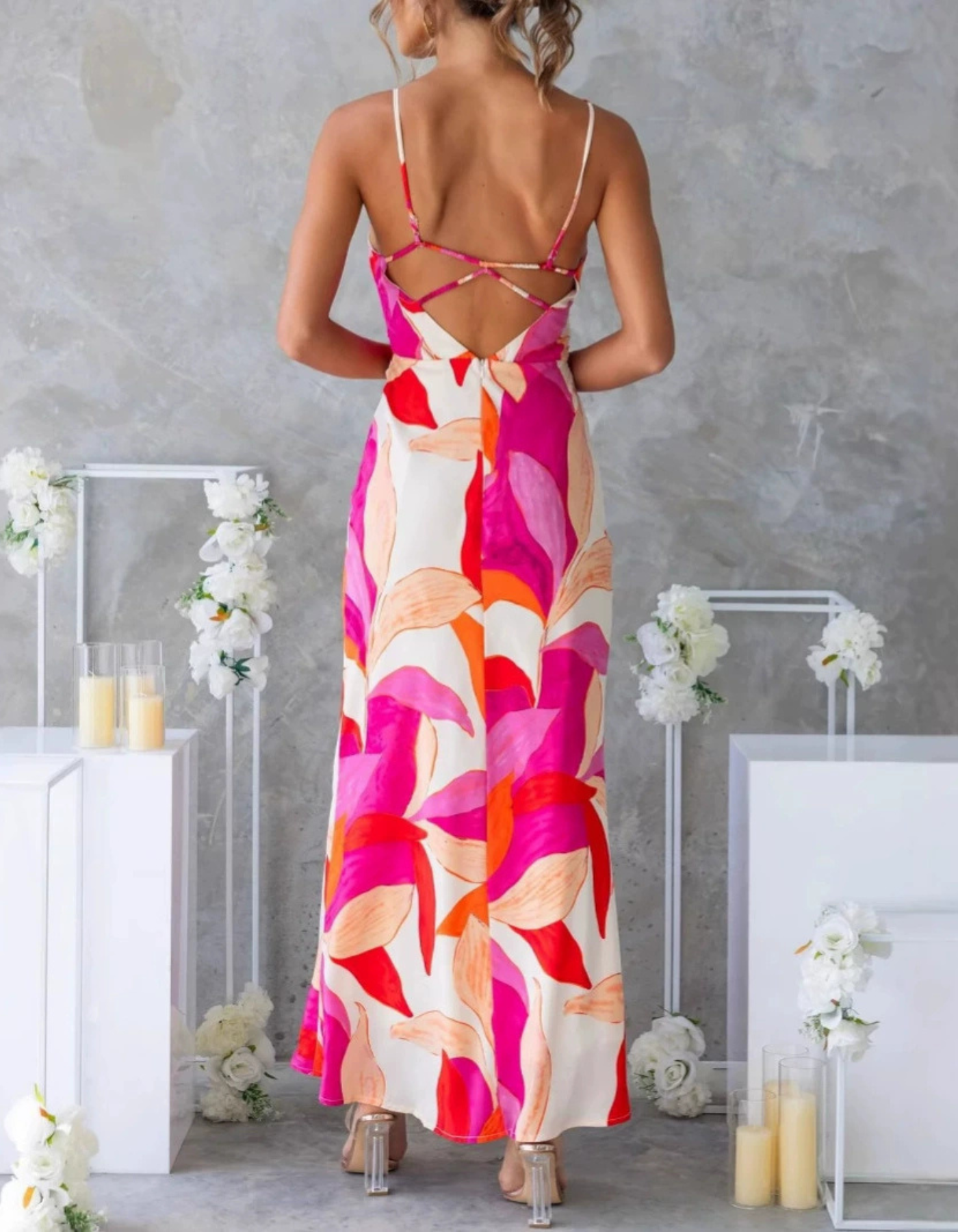 Lucie – Imprimé fleuri – Robe longue