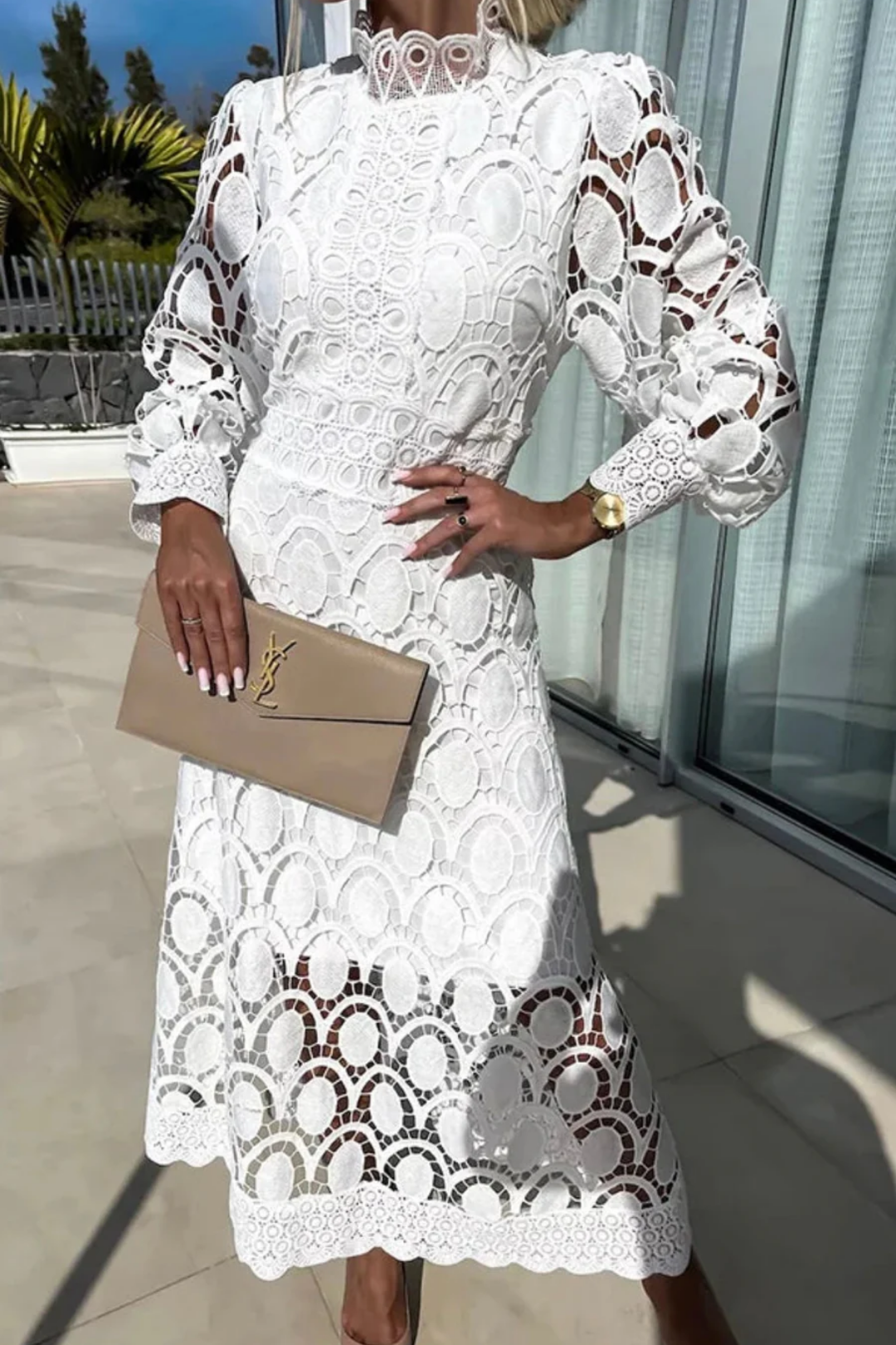 Isla – Lace detail – Midi dress