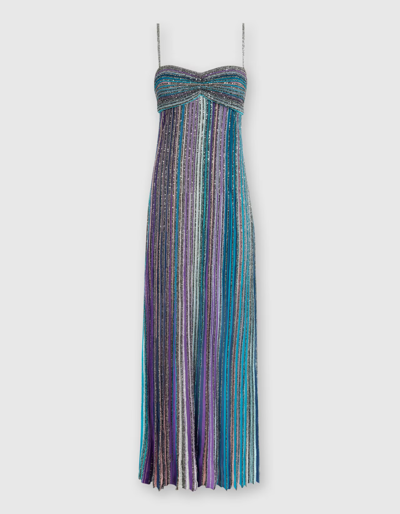 Clarissa – Metallic stripes – Maxi dress