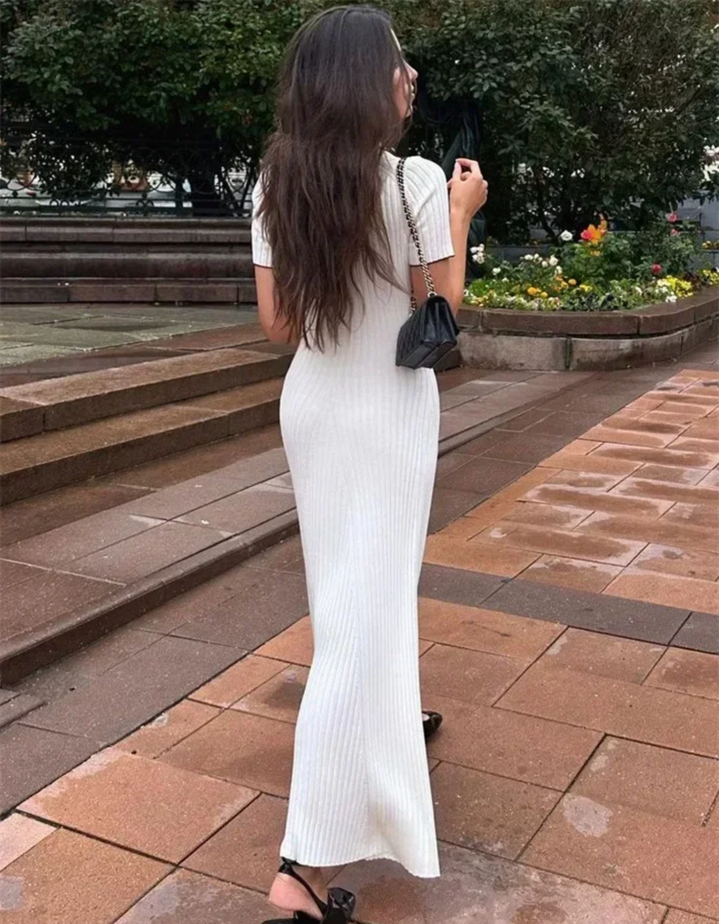 Sofia – Robe polo en maille côtelée – Robe à manches courtes