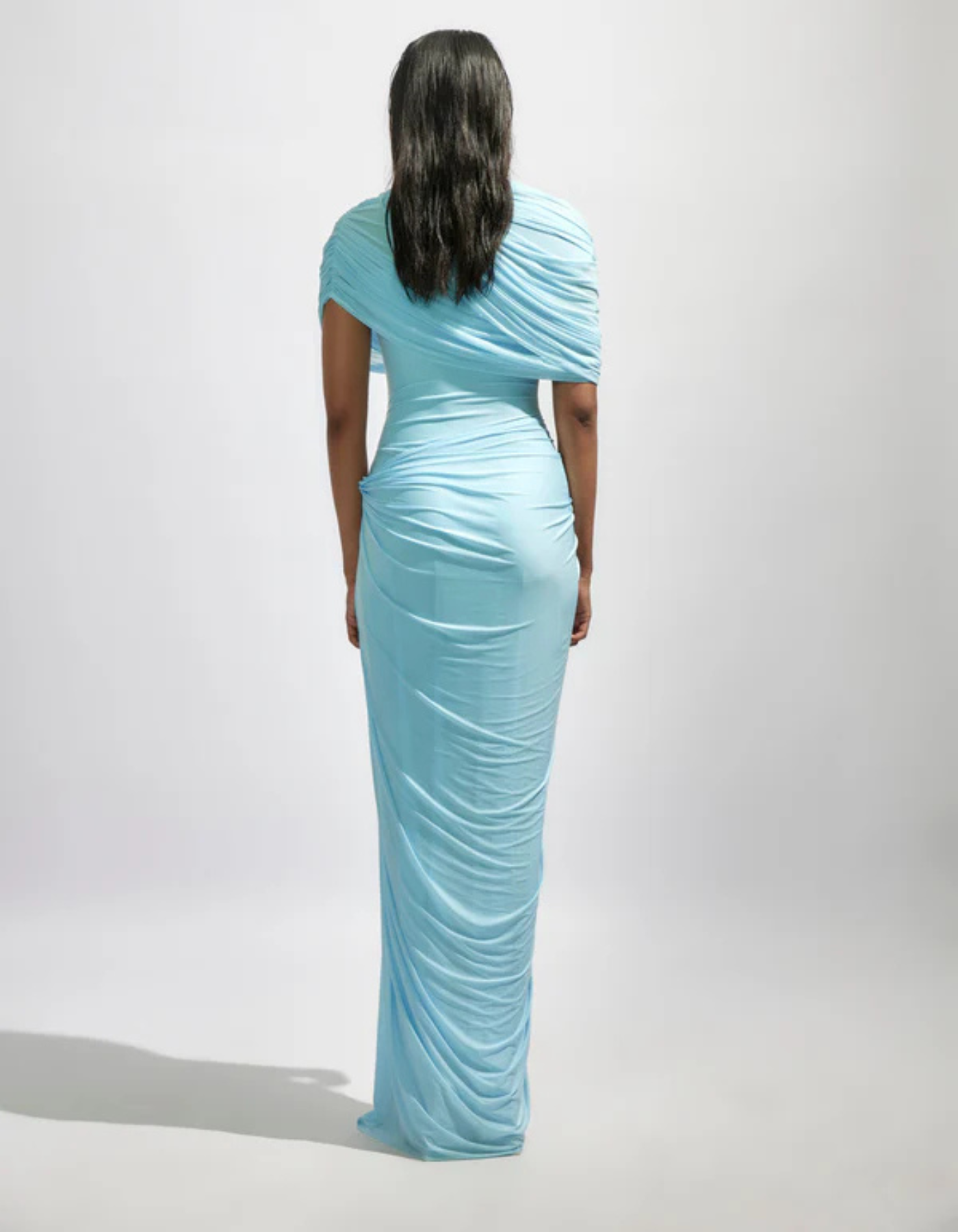 Celestia – Draped elegance – One-shoulder pleated gown