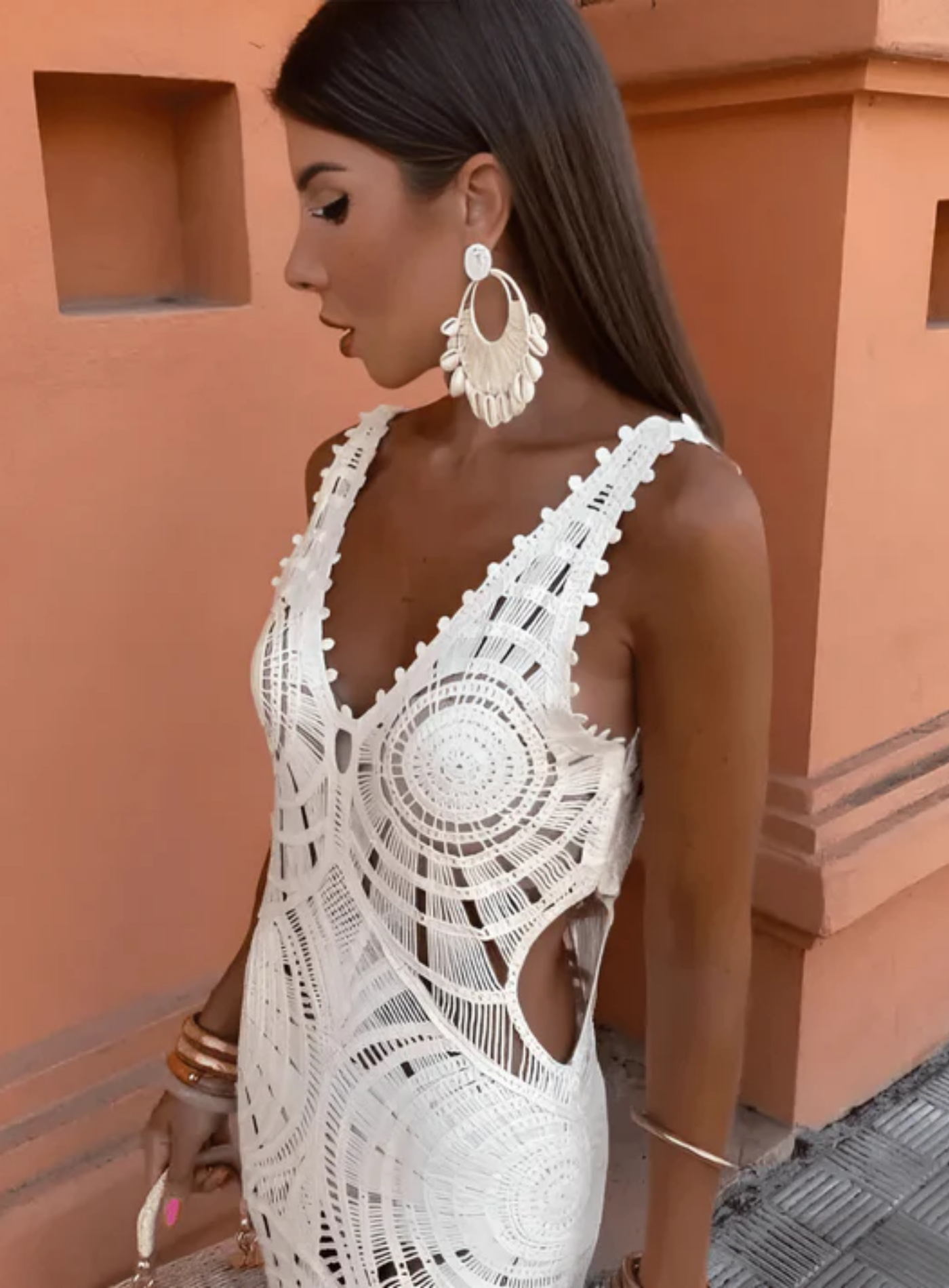 Cavalleria – Bold geometric design – Crochet maxi dress