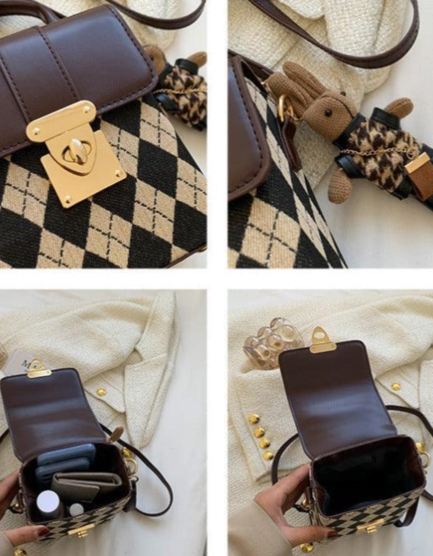 Ardenelle – Argyle flap charm – Crossbody handbag