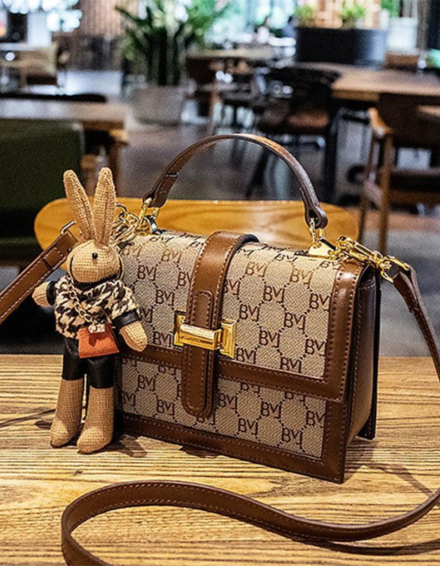 Florentia – Monogram bunny charm – Crossbody handbag